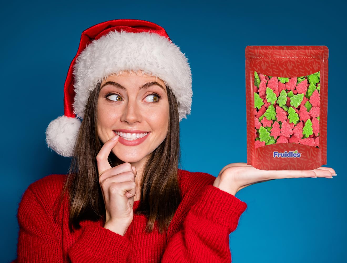 Fruidles Christmas Tree Gummy Candy - 2lb Bulk Holiday Gummies for Festive Snacking, Stocking Stuffers & Christmas Party Treats | Soft & Chewy Fruit Flavored Candy