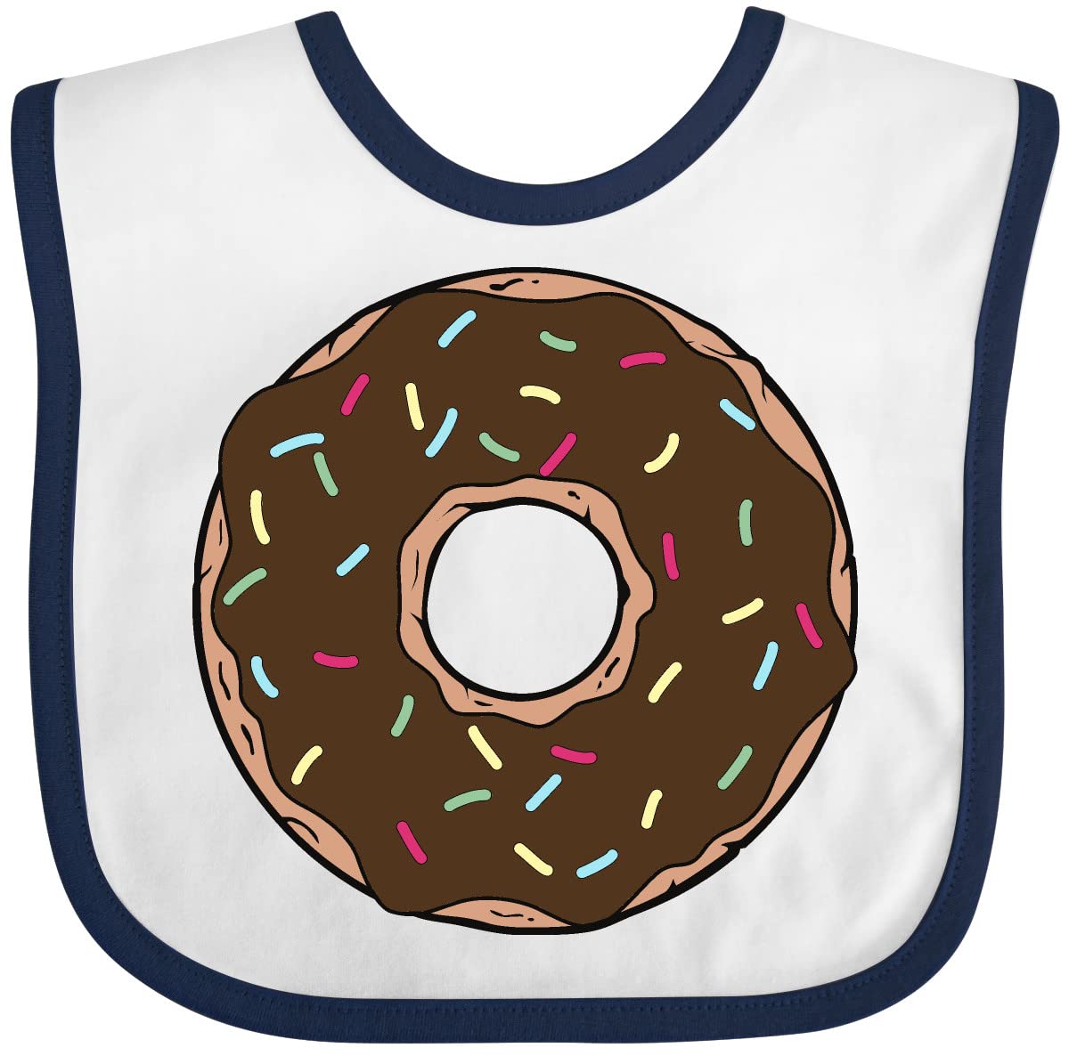 Inktastic Chocolate Donut with Sprinkles Baby Bib - Soft Cotton Drool Bib for Infants & Toddlers - Cute Food-Themed Feeding Accessory for Mealtime & Photo Shoots
