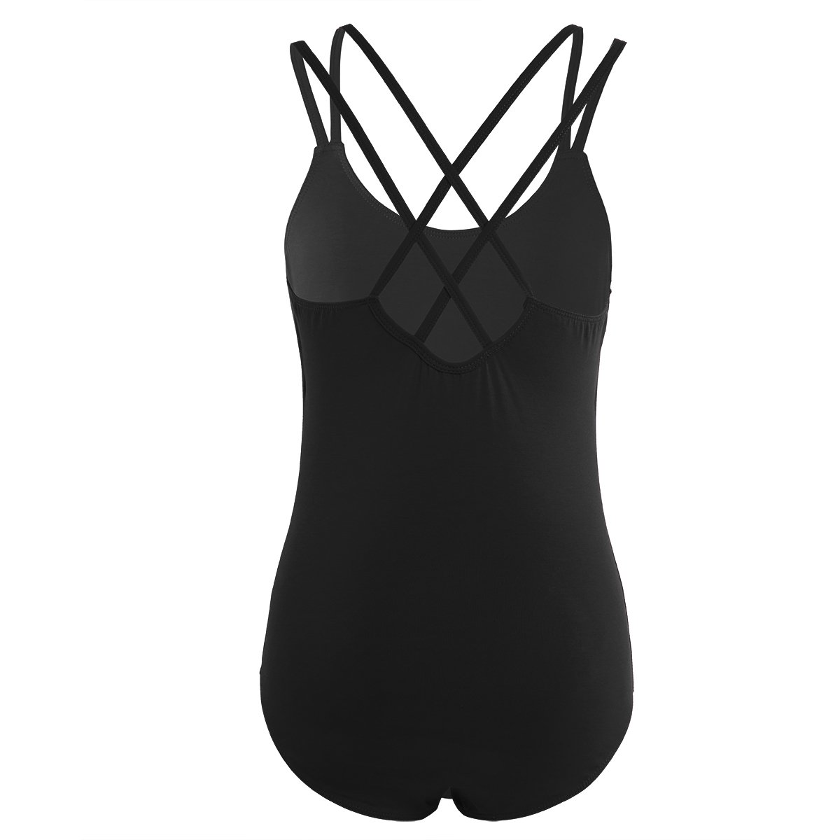 Women's Criss Cross Back Built-in Shelf Bra Camisole - Ballet Dance Leotard for Yoga, Workout & Performance Wear