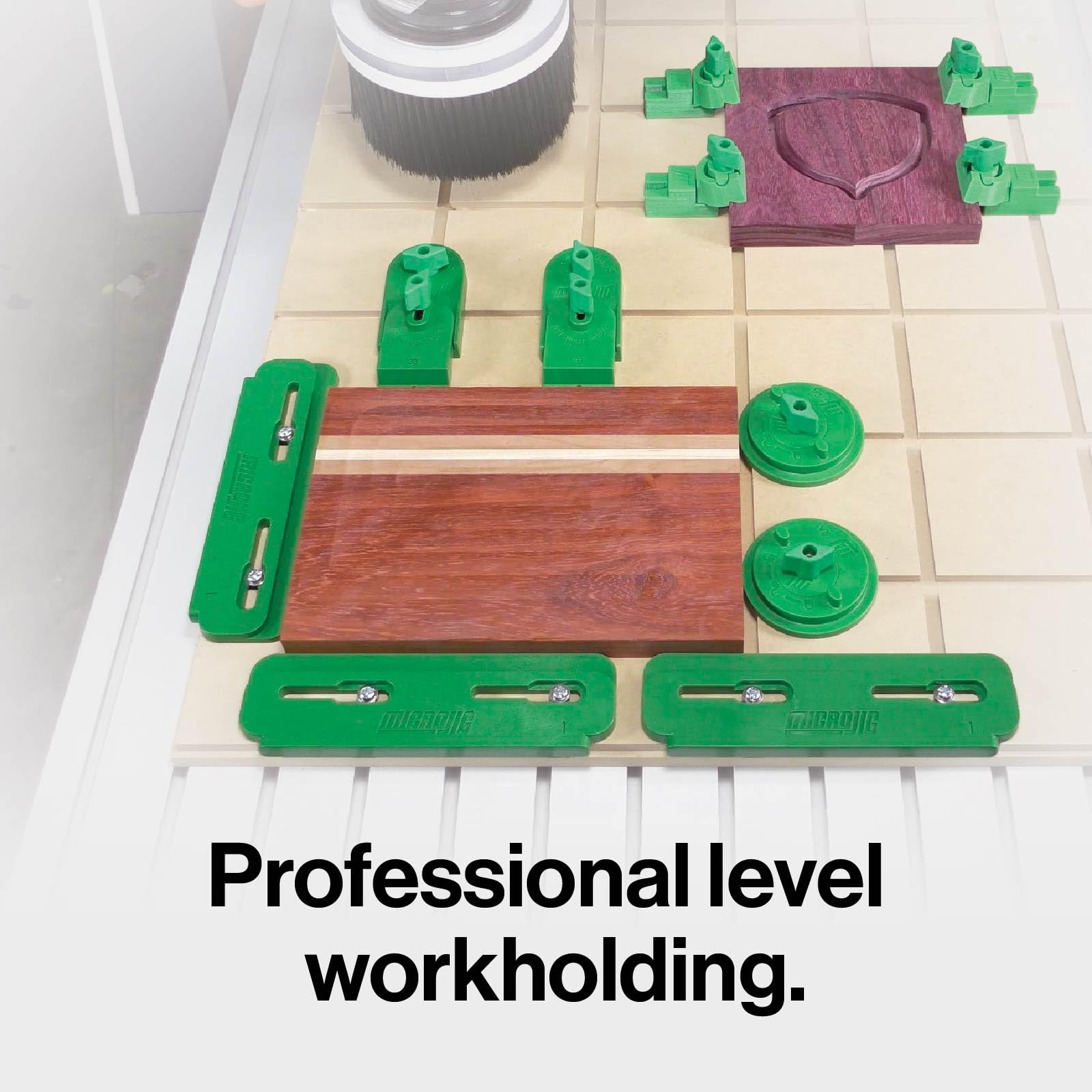 Micro Jig MatchFit CNC Clamping Kit - One-Hand Operation for Woodworking & DIY Projects | Perfect for Router Tables, CNC Machines & Workshop Precision Work