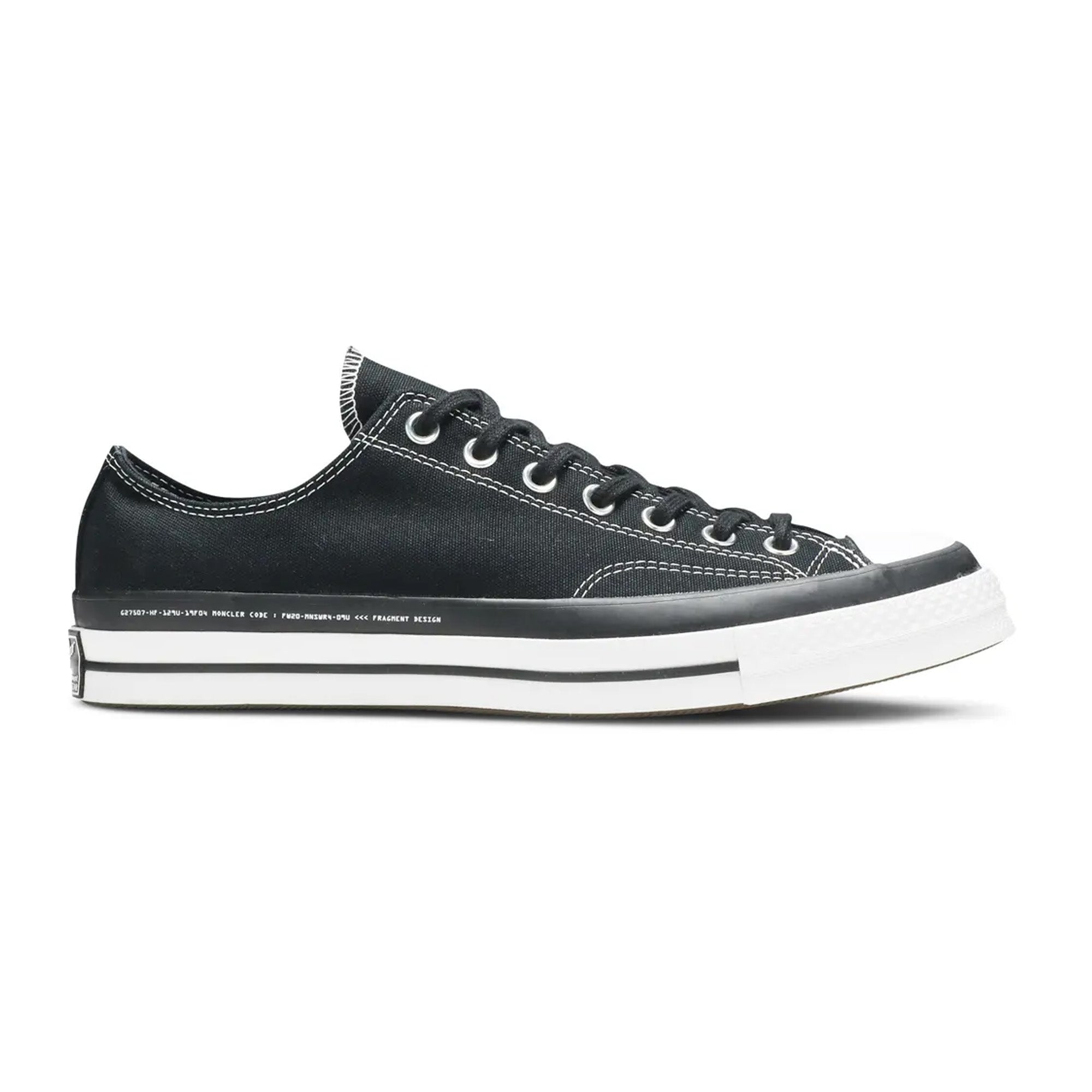 Converse Chuck Taylor All Star 70s Ox Low Sneakers - Moncler x Fragment Collaboration - Black Retro Basketball Shoes for Men & Women | Streetwear, Casual Wear, Fashion Statement