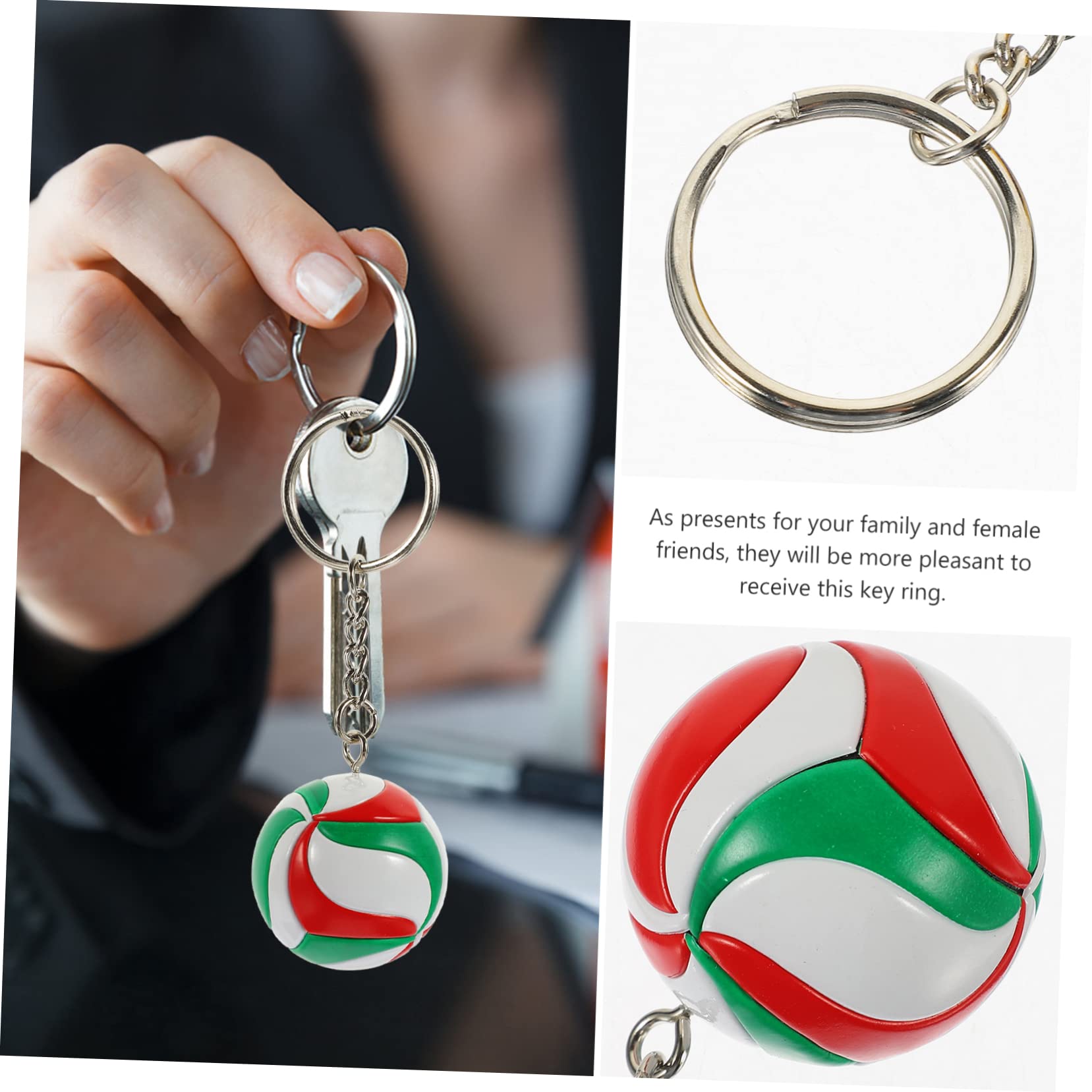 SUPVOX Mini Volleyball Keychain - Alloy Sports Keychain for Volleyball & Basketball Fans - Perfect for Keys, Bags & Sports Gear Accessories