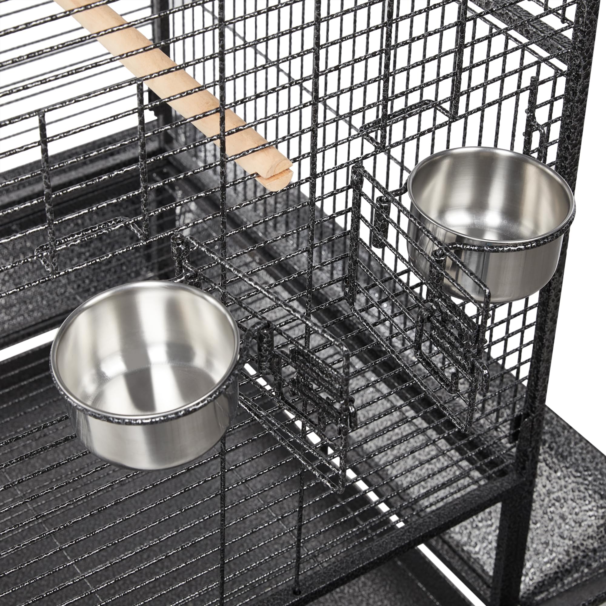 Yaheetech 69-inch Large Wrought Iron Rolling Parrot Cage for African Grey, Quaker, Amazon, Cockatiel, Sun Parakeet, Conure - Play Top Bird Cage with Stand for Home, Aviary, or Pet Store Use