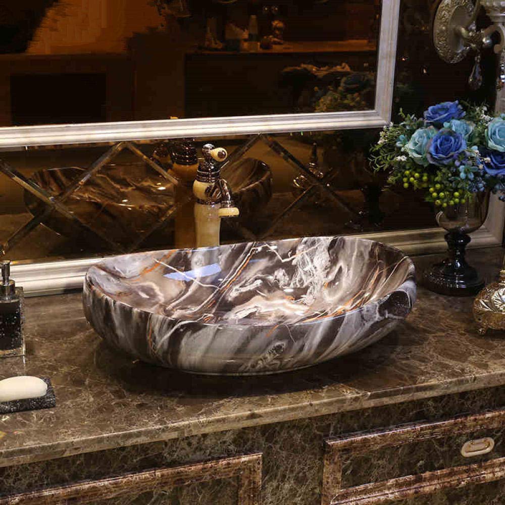 SHAWLA Oval Ceramic Vessel Sink - White Countertop Bathroom Basin for Modern Vanity - Perfect for Powder Rooms, Guest Baths & Luxury Home Renovations