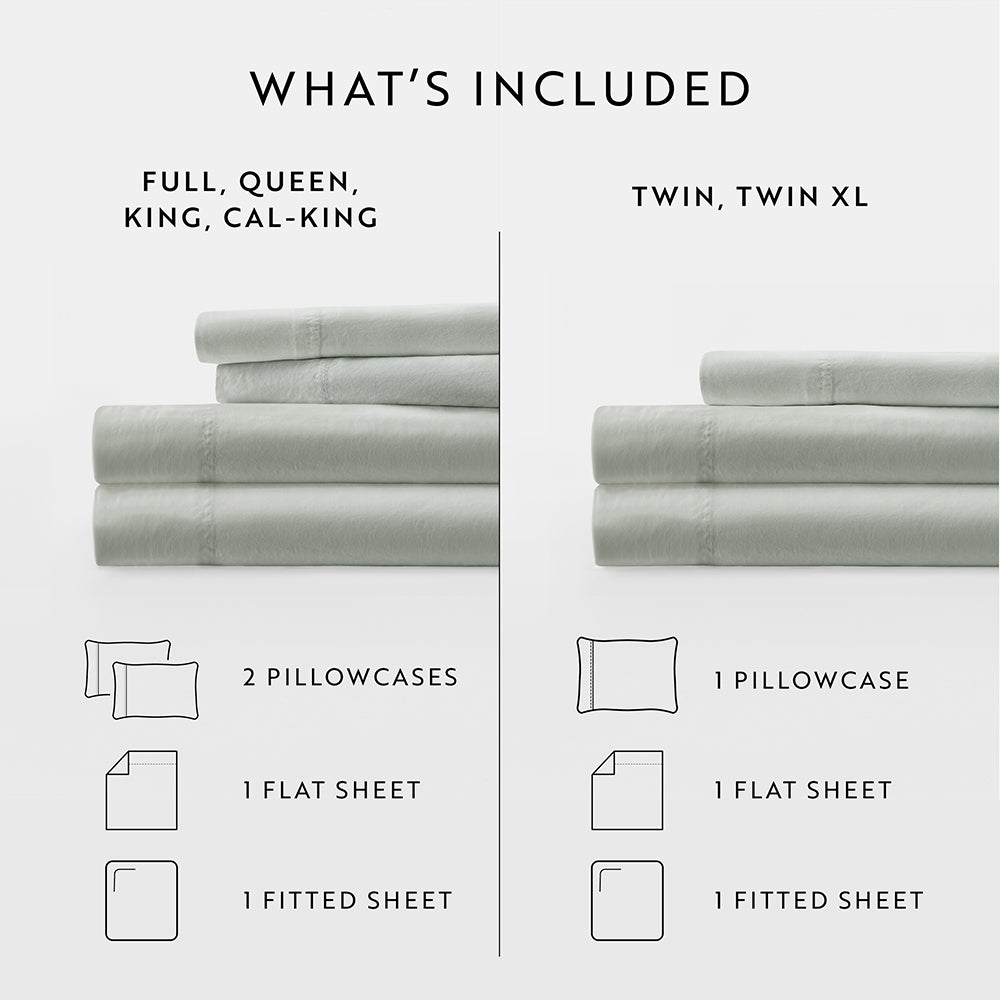 Premium 4-Piece 100% Long Staple Cotton Sheet Set - Soft, Breathable & Durable Bedding for Ultimate Comfort - Perfect for Master Bedroom, Guest Room & Dorm Use