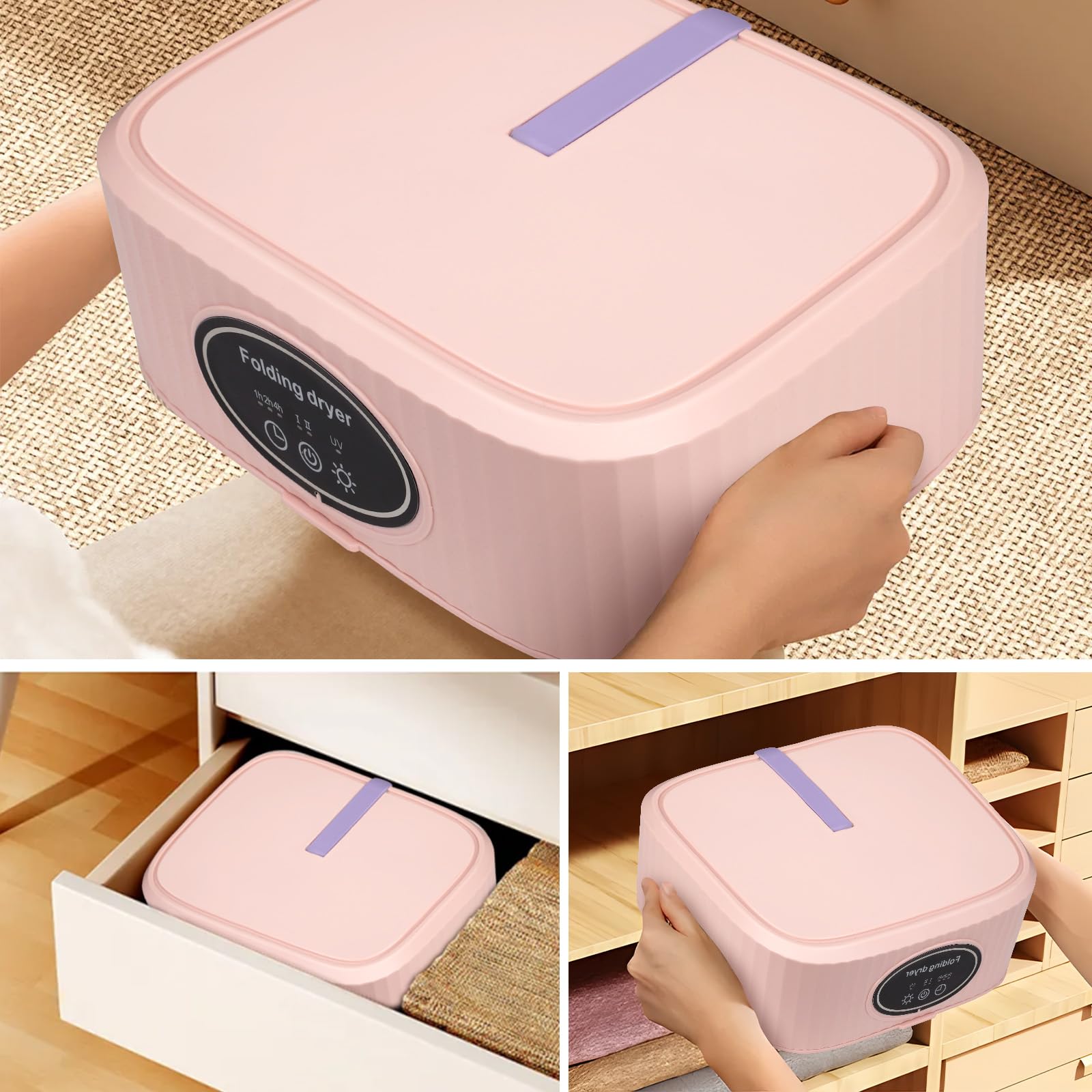 Portable Electric Dryer - Mini Foldable 1200W for Apartments, Travel, Camping, RV - 1/2/4H Timer with UV Sterilization, 10 Clothes Capacity | Perfect for Small Spaces & On-the-Go Drying