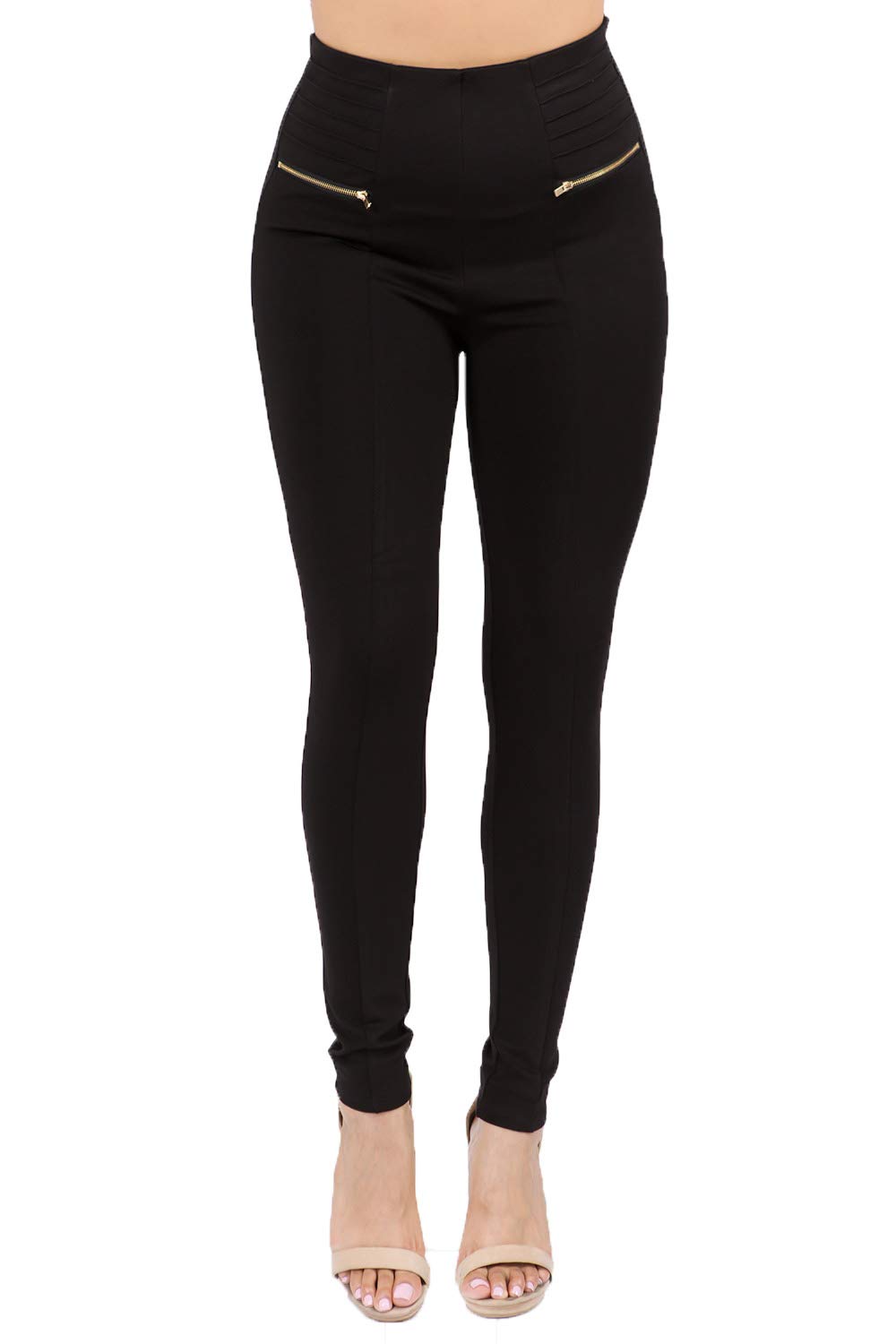 Fashionposh CiSono Skinny Leg Leggings with Zippers - Stylish & Comfortable Women's Yoga Pants for Workout, Running & Casual Wear