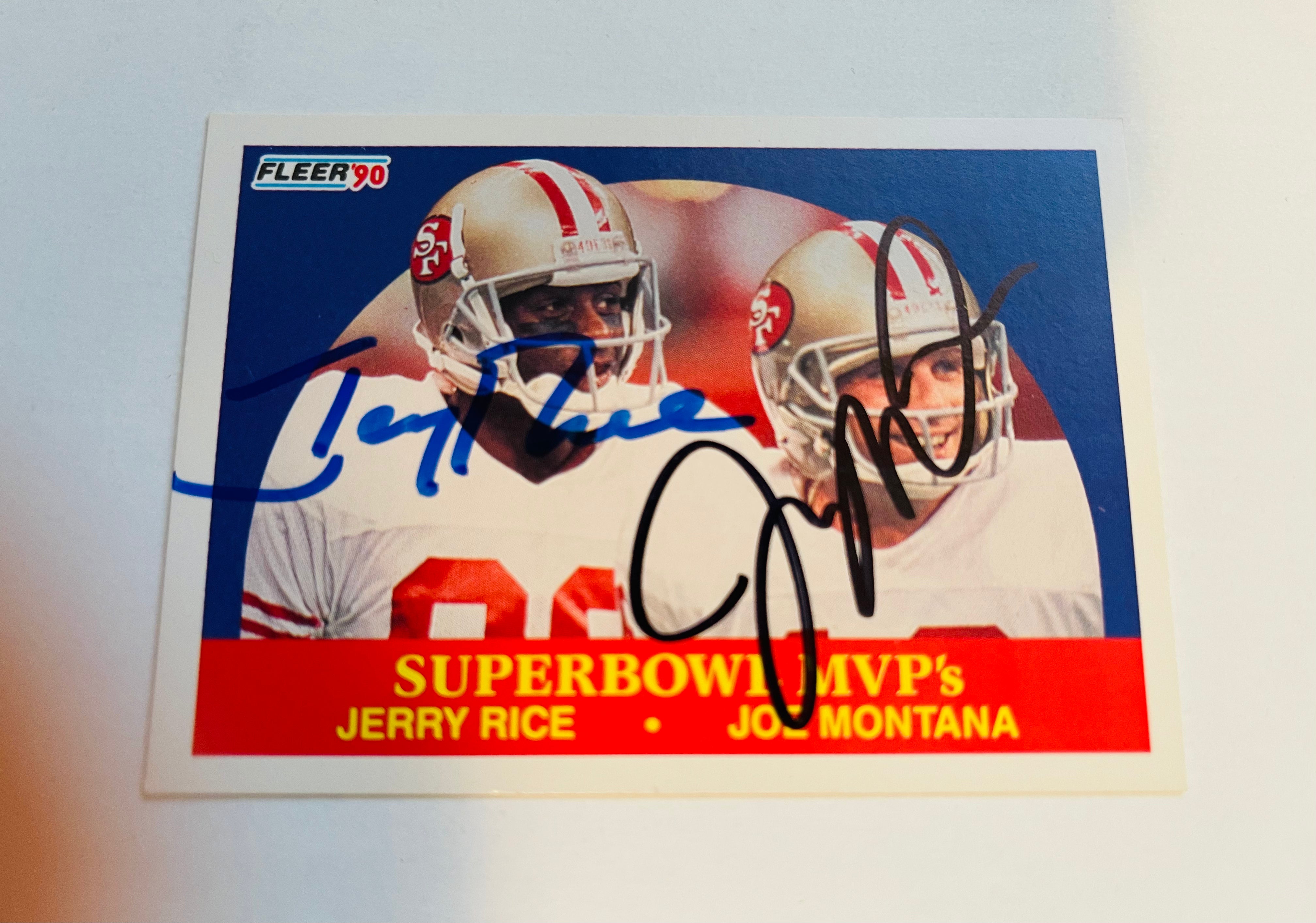 Joe Montana & Jerry Rice Rare Double Autograph Football Card with COA - Perfect for NFL Collectors, Memorabilia Enthusiasts & Sports Fans