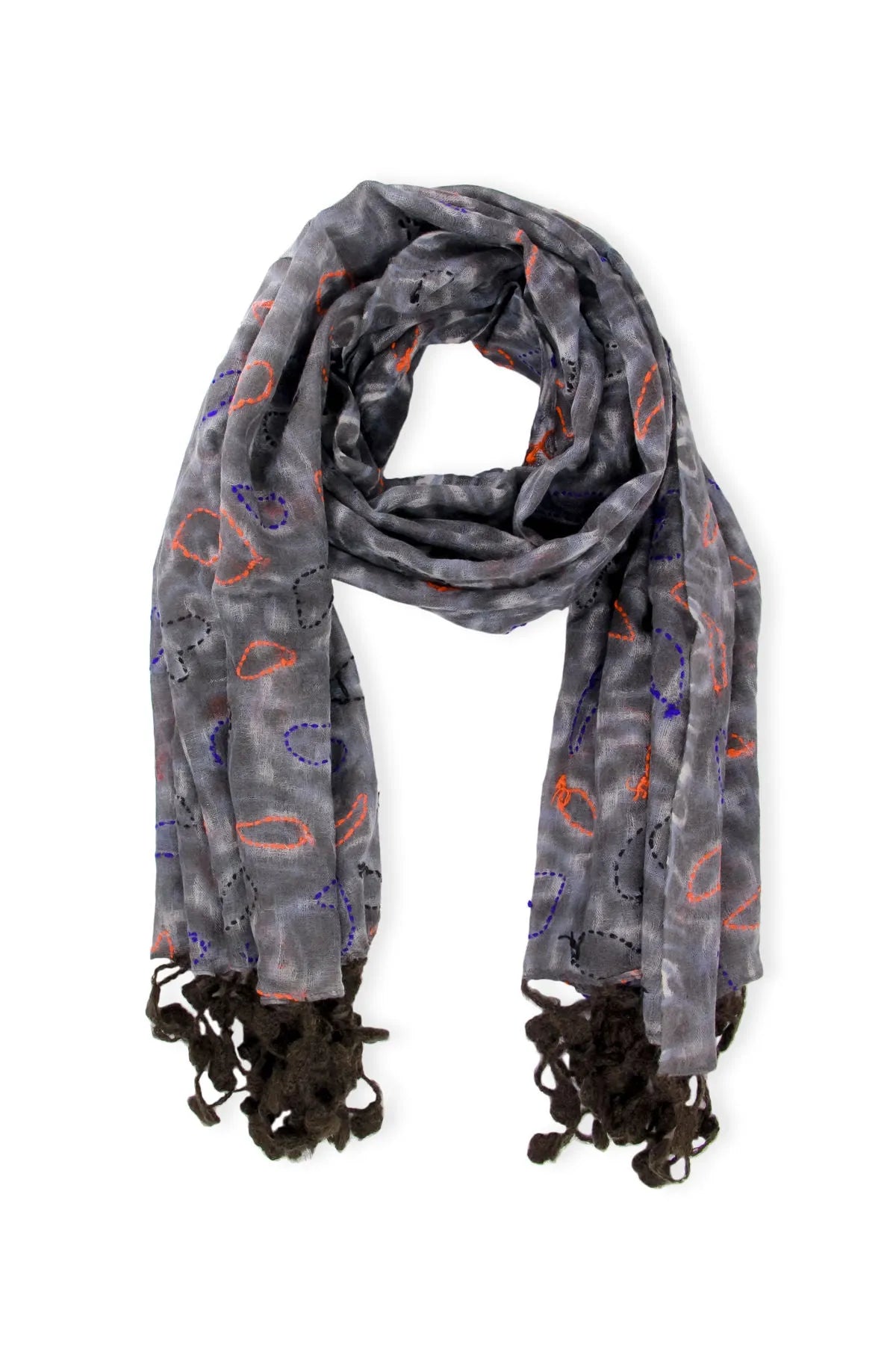 Stylish Mixed Print Knitted Fringe Scarf for Women - Soft Winter Fashion Accessory - Perfect for Cold Weather, Outdoor Activities and Holiday Outfits