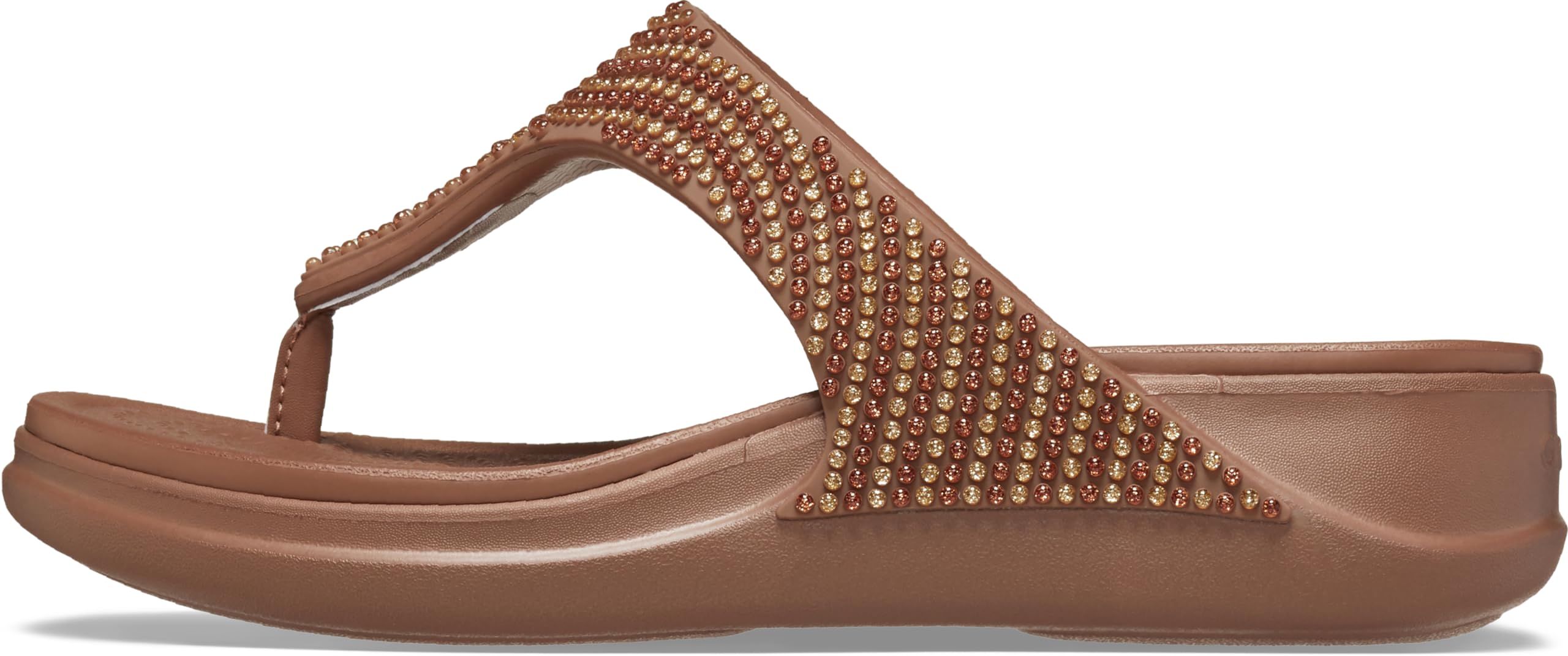 Crocs Women's Boca Bling Flip Wedge Platform Sandals - Comfortable Summer Beach Shoes for Women, Fashionable Casual Flip Flops with Rhinestones, Perfect for Pool, Vacation & Outdoor Wear
