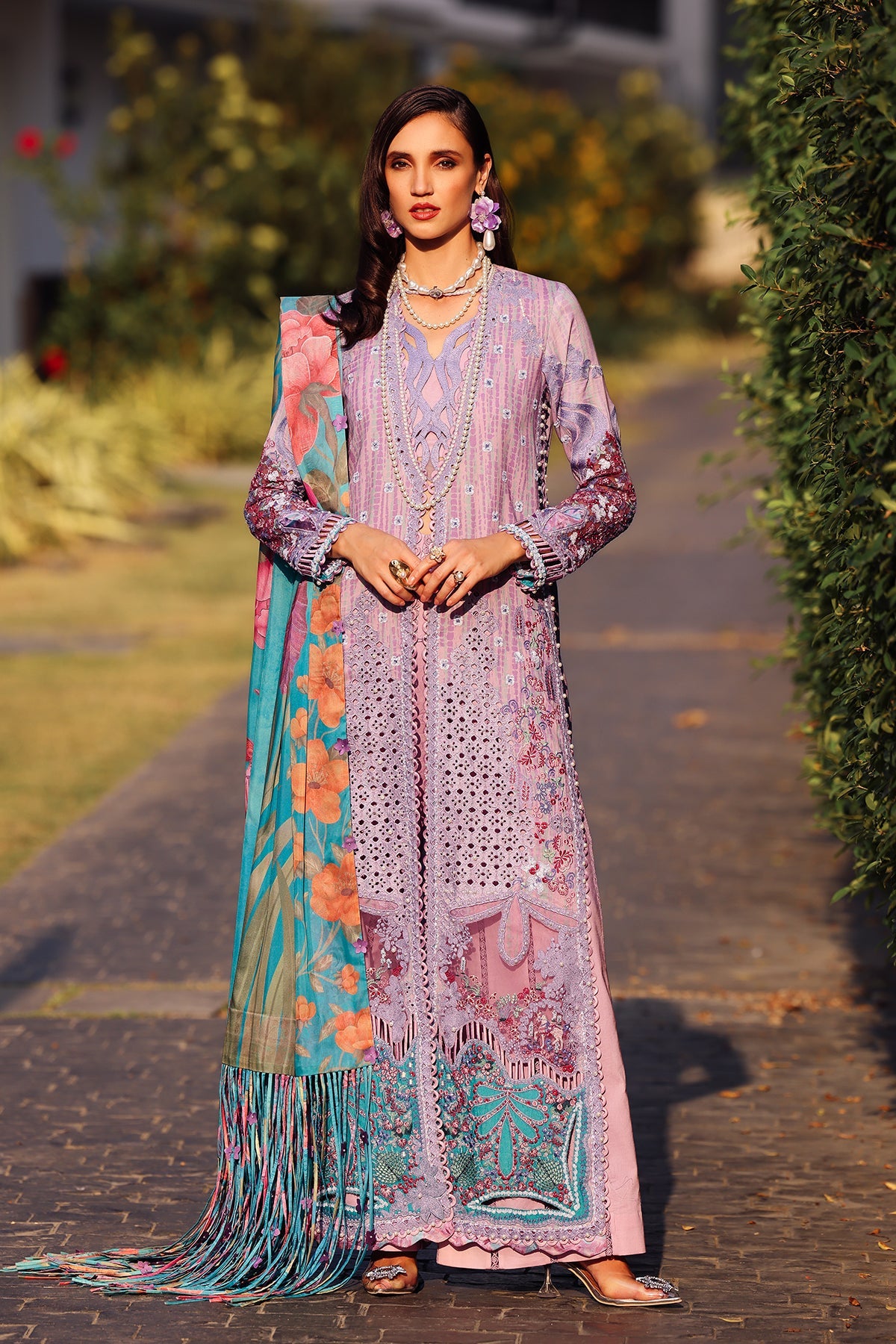 Chrysa Afrozeh Luxury Embroidered Lawn Dress - Elegant & Comfortable for Summer Parties, Weddings & Special Occasions