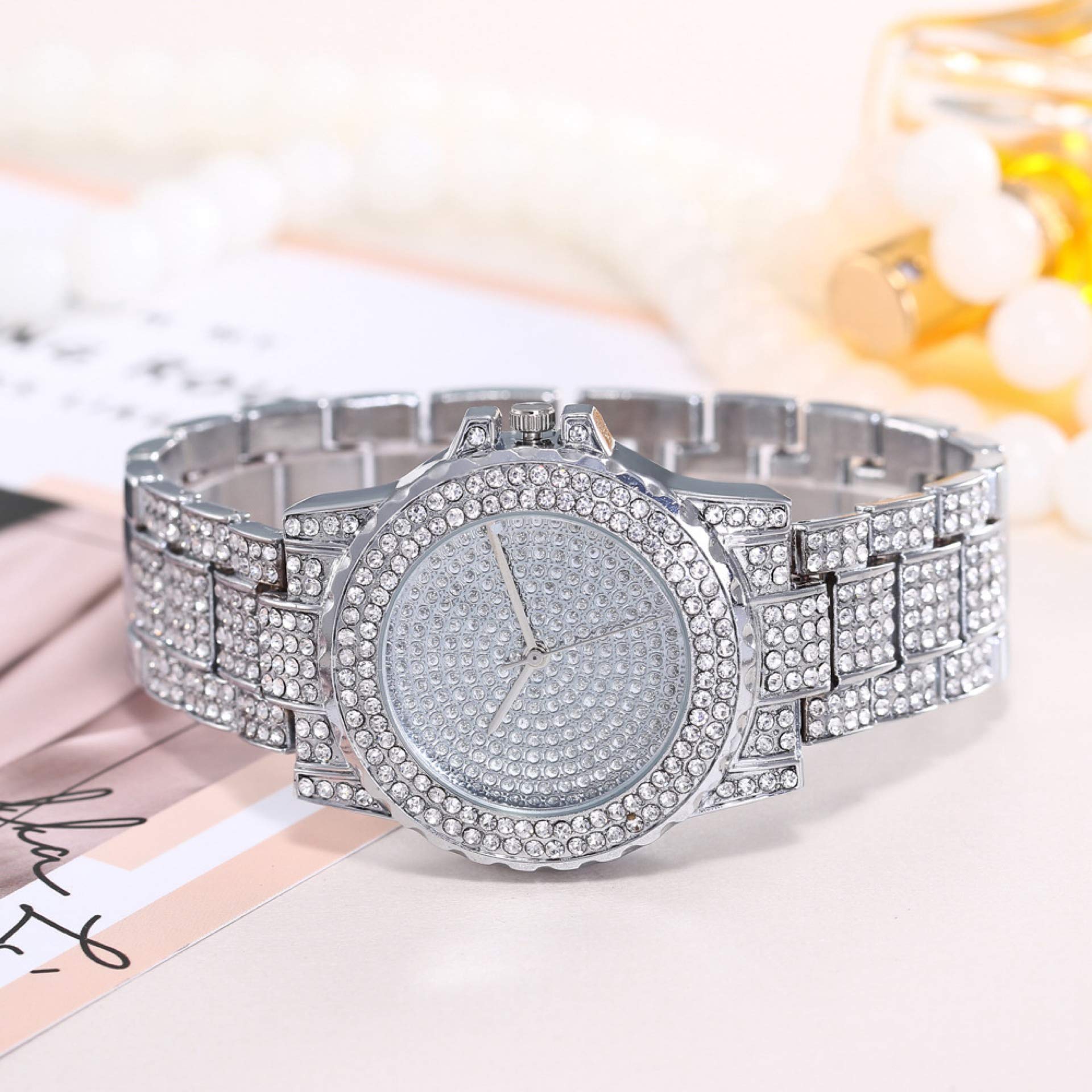 Luxury Diamond Watch for Women - Iced Out Bling Rhinestone Watch with Sparkling Crystals | Perfect for Parties, Weddings & Special Occasions