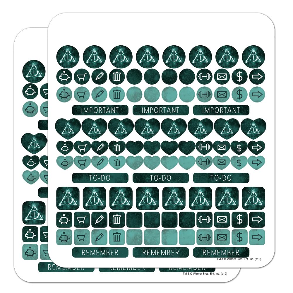 Harry Potter Deathly Hallows Logo Planner Stickers - Scrapbooking, Journaling, DIY Craft Supplies - Perfect for Bullet Journals, Planners, and Scrapbook Projects