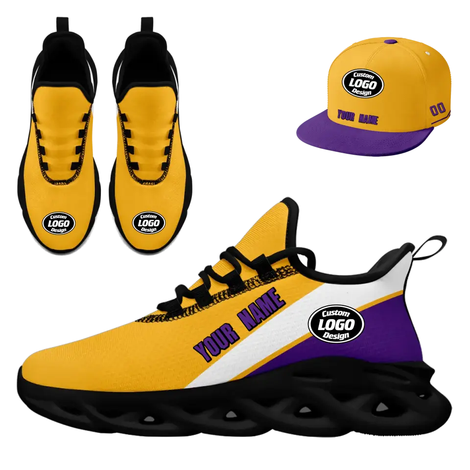 Custom Maxsoul Sneakers & Hat Combo - Personalized Athletic Shoes & Apparel Set for Men Women | Perfect for Gifts, Brand Promotions, Fan Festivals & Sports Events | Unisex Streetwear Fashion
