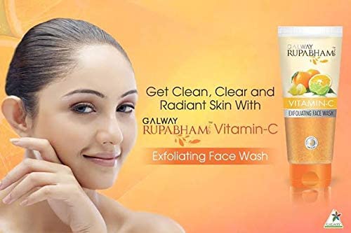 Galway Rupabham Vitamin C Facial Cleanser with Orange Extract - Brightening & Hydrating Face Wash for Glowing Skin | Morning & Night Skincare Routine