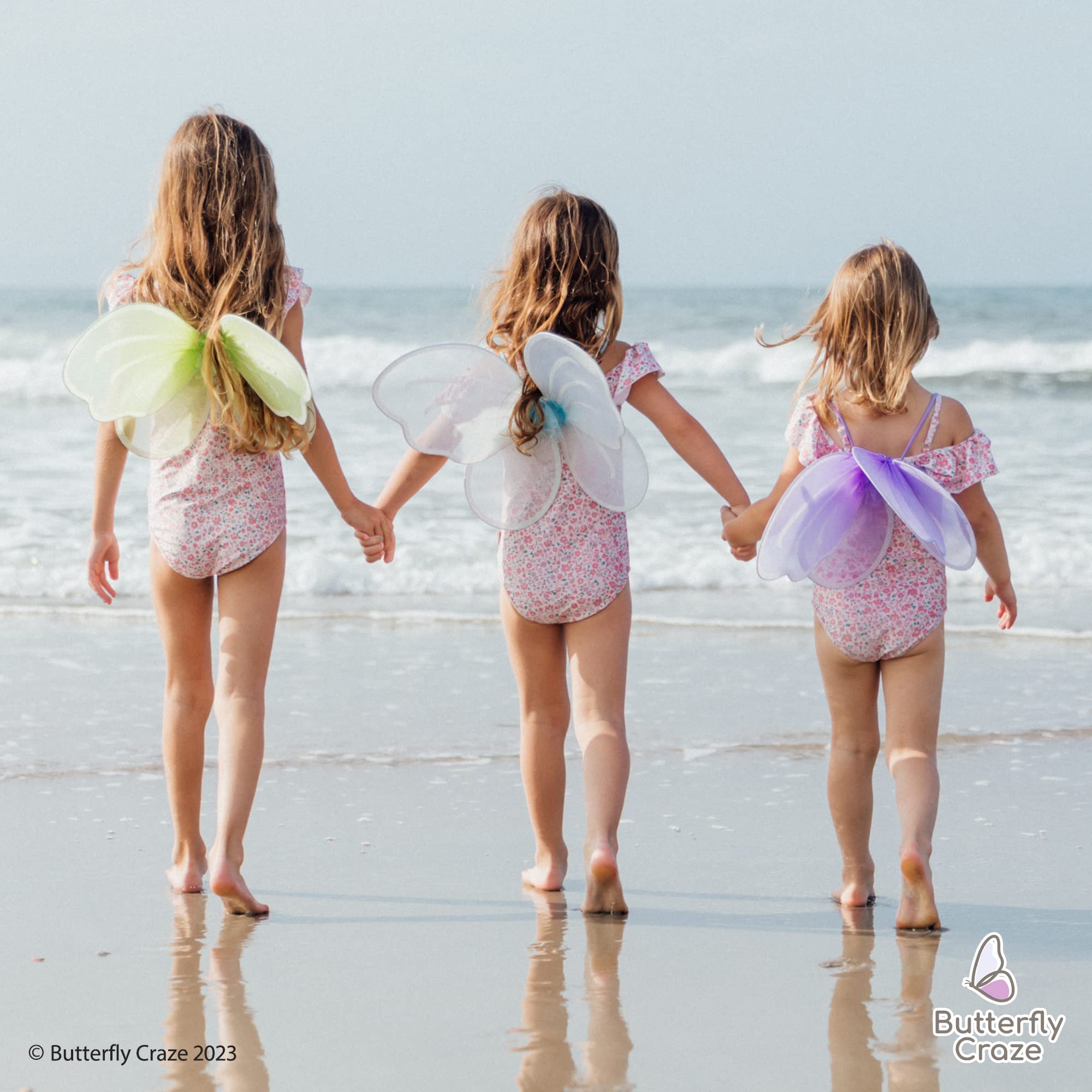 Butterfly Fairy Wings for Girls - Angel & Butterfly Costume Accessories for Halloween, Birthday Parties, Dress Up - Blue, Green, Pink, Purple - Perfect for Photo Shoots, Cosplay & Fantasy Play