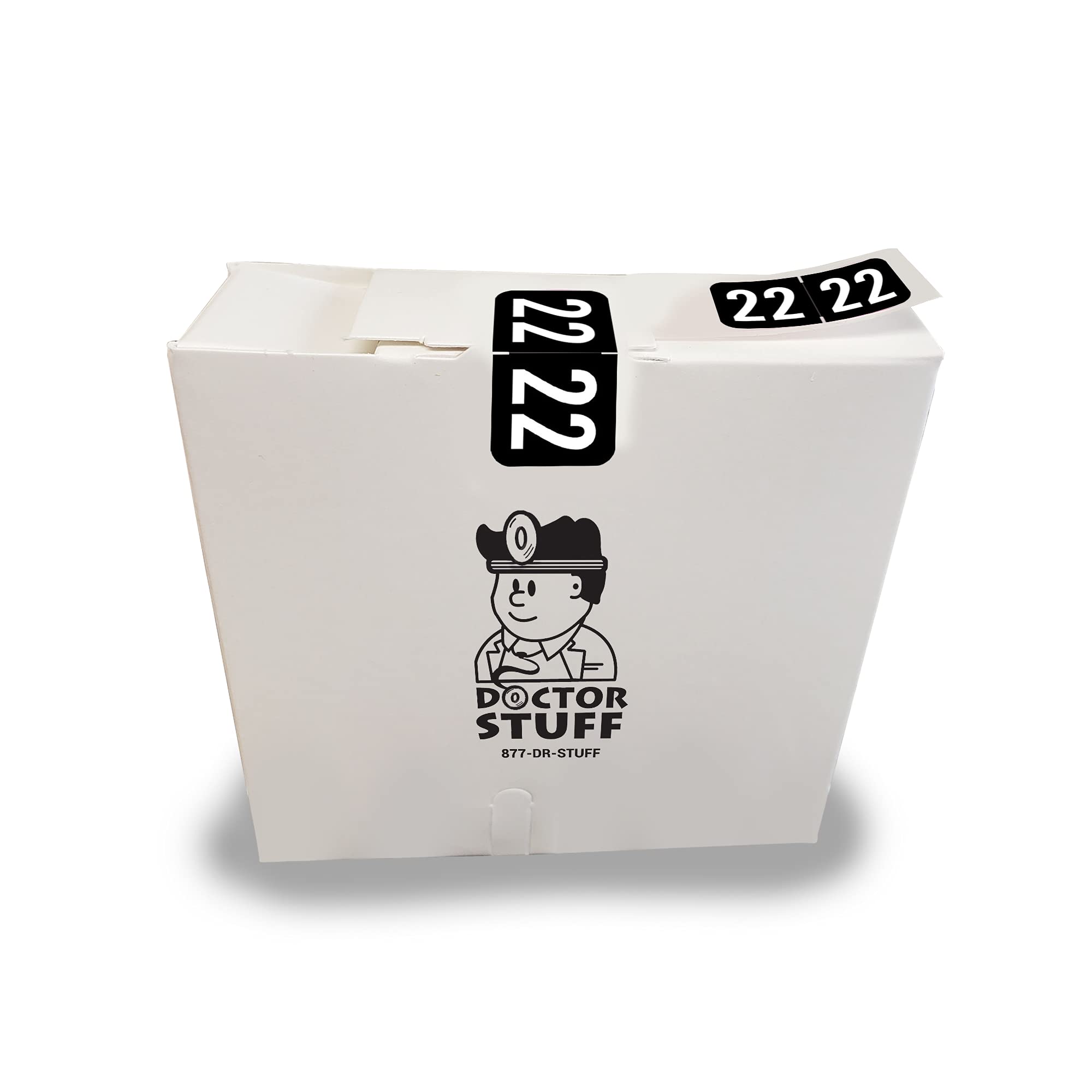 2022 Year Stickers - Black End Tab File Folder Labels, 500/Roll (3/4