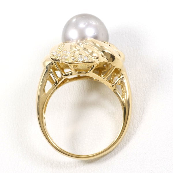 18K Yellow Gold Black Tahitian Pearl Diamond Ring for Women - Elegant Wedding, Engagement, Anniversary Jewelry Gift - Perfect for Special Occasions & Evening Events