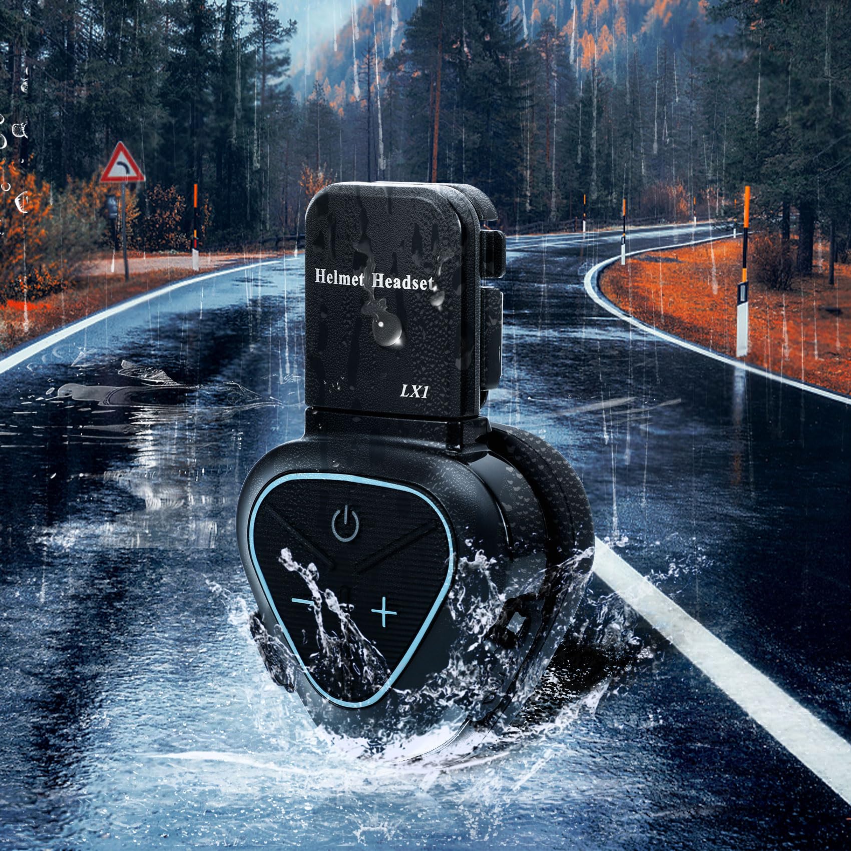 LX1 Bluetooth Bike Helmet with Built-in Headset - 5.3 Stereo, Noise Cancelling Mic, 350mAh Battery (24H Playtime), IP67 Waterproof - Perfect for Cycling, Commuting & Outdoor Sports