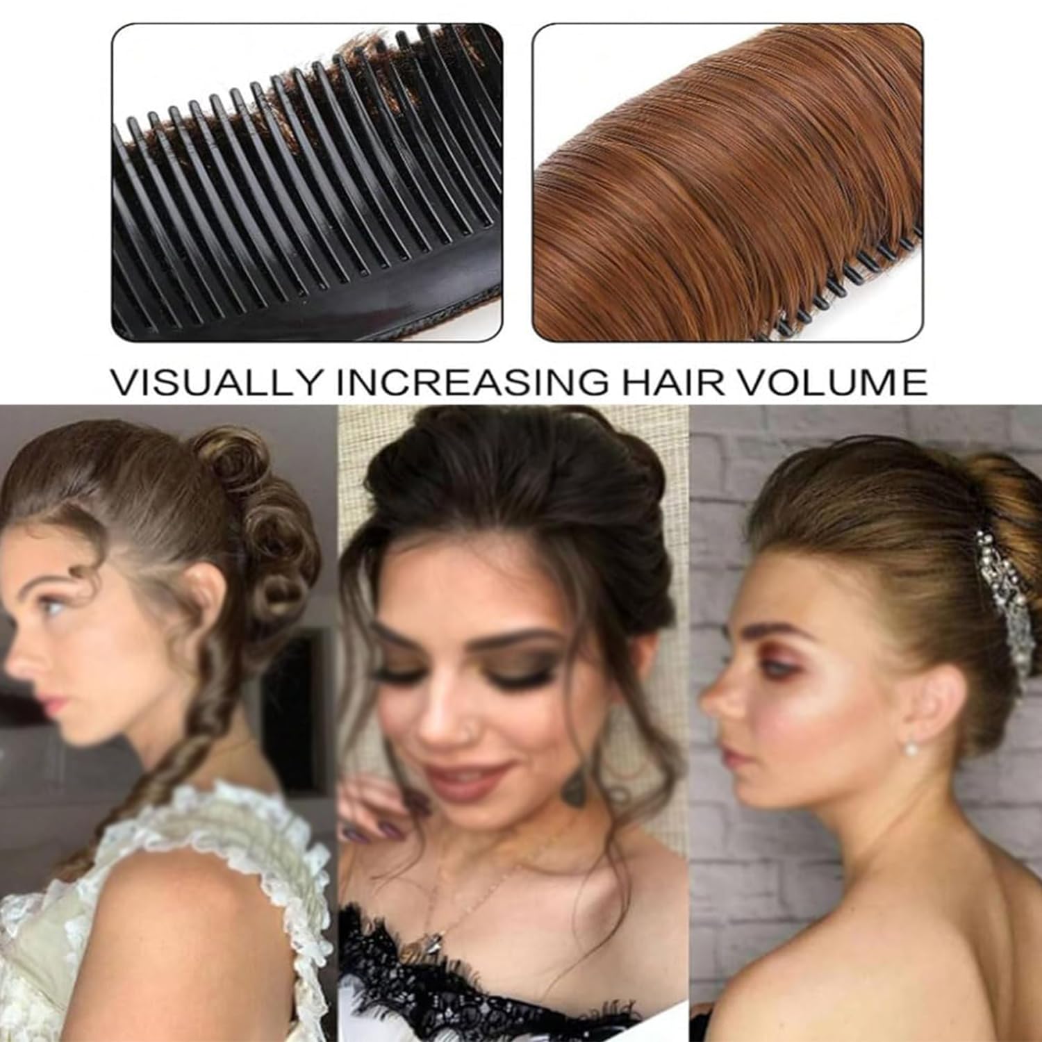 Invisible Fluffy Hair Pad for Volume & Styling - Blonde & Black Hair Extensions for Princess Look | Perfect for Weddings, Parties & Daily Hairstyling