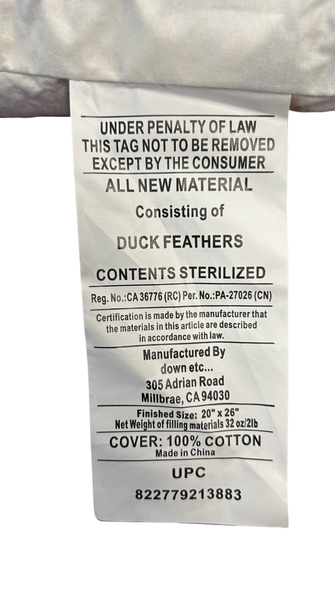 Premium Down & Feather Rectangle Pillow Insert - 100% Duck Feather Filling - Hypoallergenic & Breathable for Bed, Sofa, and Couch Comfort