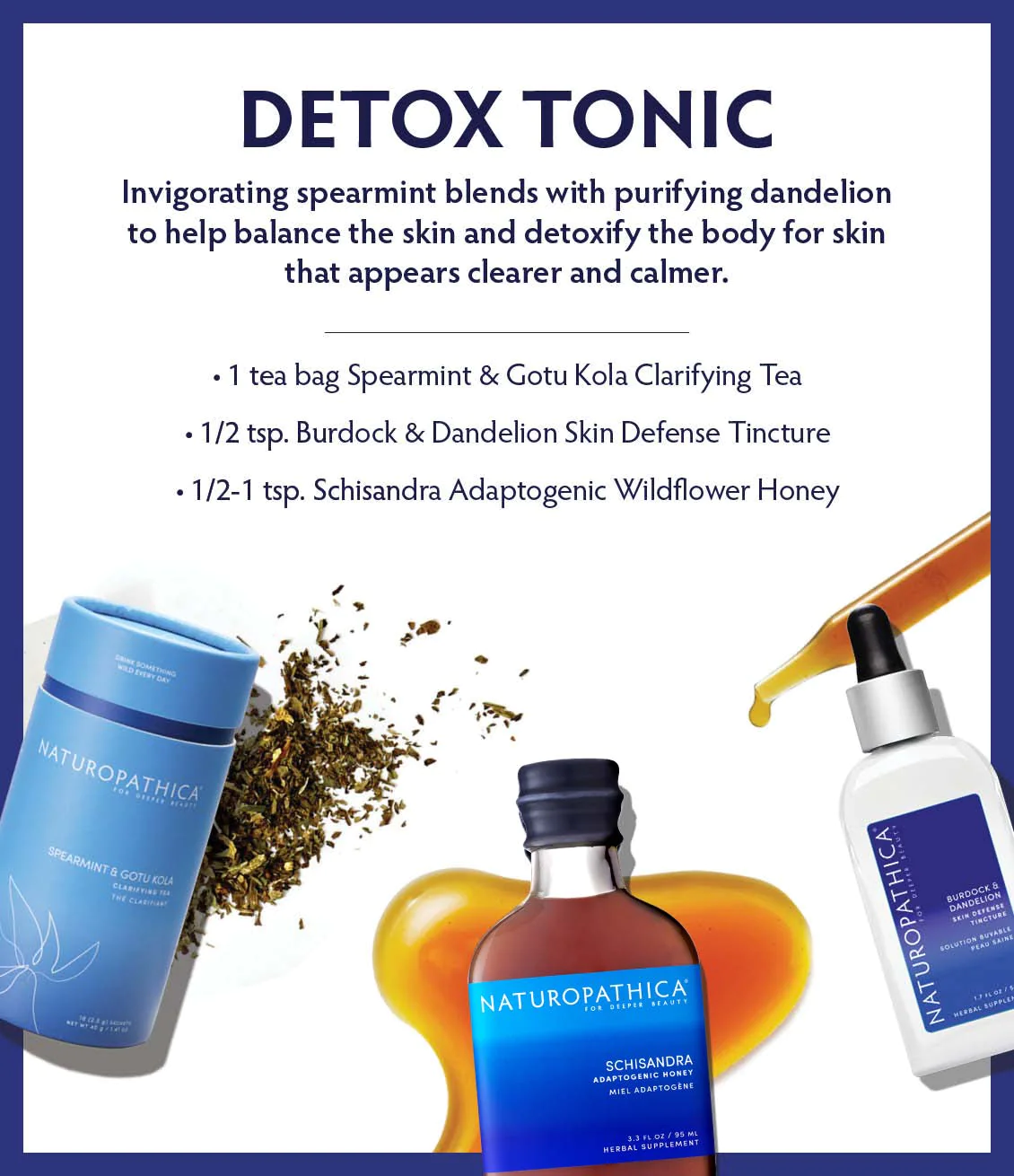 Naturopathica Spearmint & Gotu Kola Clarifying Herbal Tea for Detox & Skin Health | Organic Herbal Remedy for Acne & Digestion | Perfect for Morning Rituals & Stress Relief