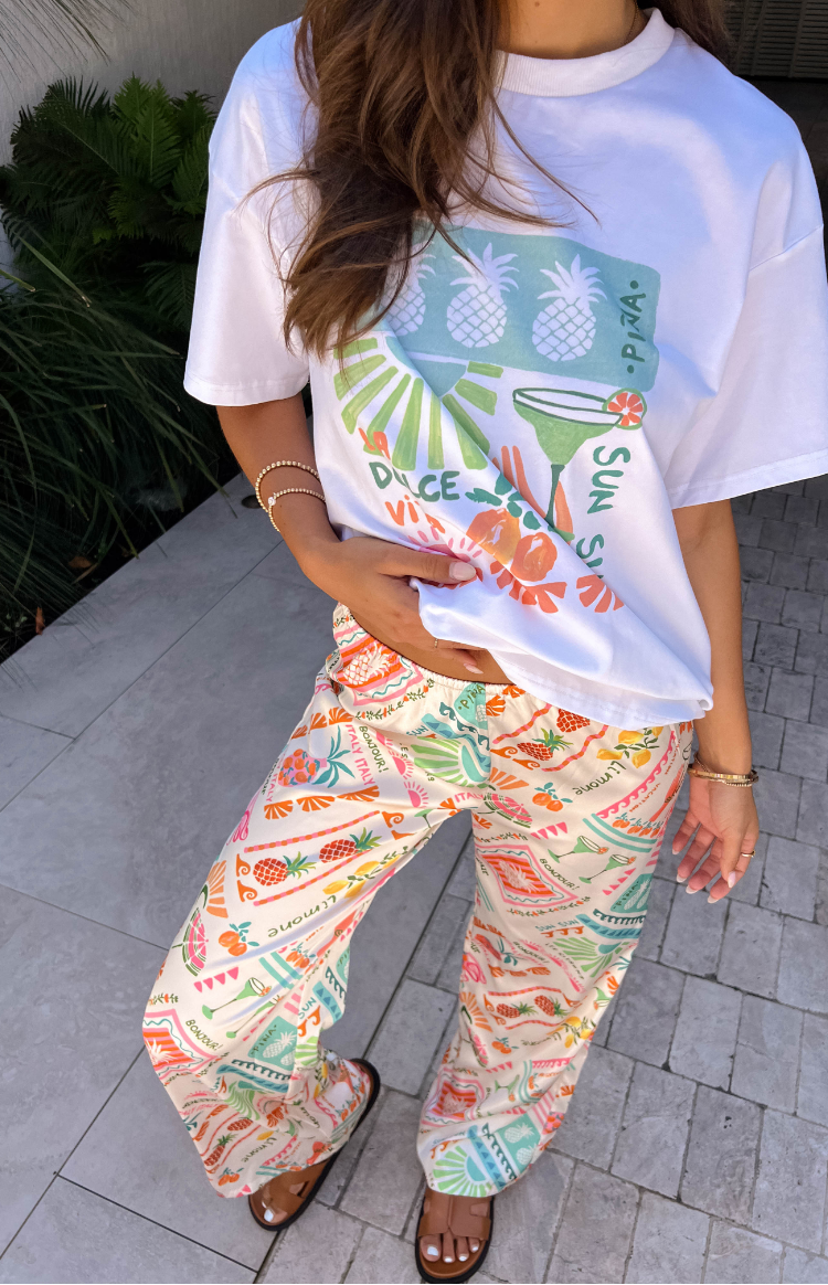 Bridget Dolce Vita Print Pants - Women's Floral Printed Lounge Pants for Casual Wear, Yoga & Home Comfort