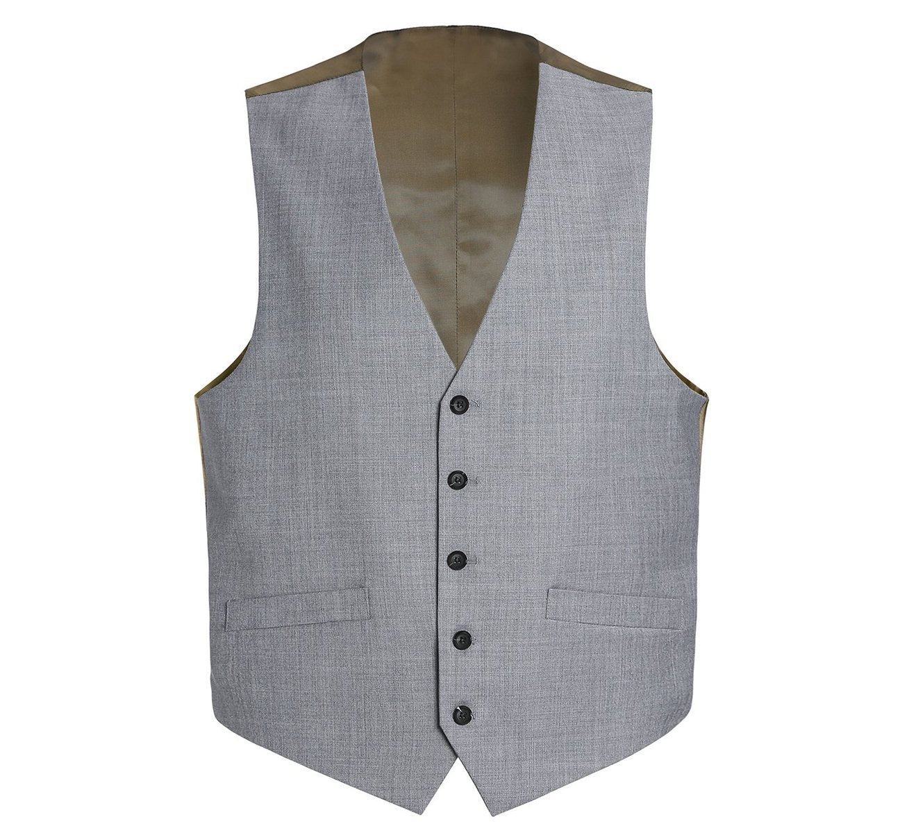 Alessandro Vitello by Renoir Light Grey Wool Suit Vest - Regular Fit Waistcoat for Men | Perfect for Business Meetings, Weddings & Formal Events | Style 5085