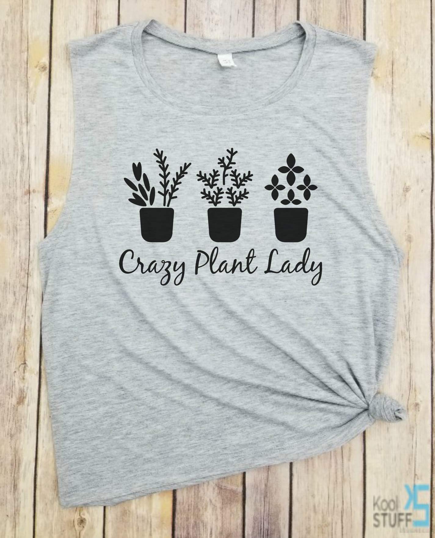 Crazy Plant Lady Muscle Tank - Gardening Shirt for Women, Plant Lover Tee, Vegan & Eco-Friendly Farm Shirt - Perfect for Gardening, Farmers Market & Outdoor Activities
