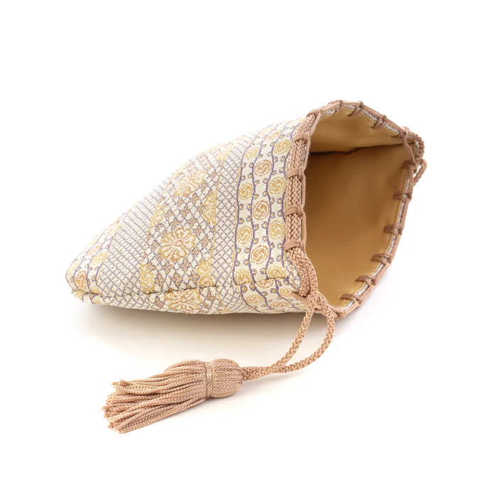 Nishijin Ori Small Drawstring Cherry Blossom Bag - Handmade Kyoto Japanese Traditional Craft Purse for Women | Perfect for Cosplay, Tea Ceremony & Gift Giving