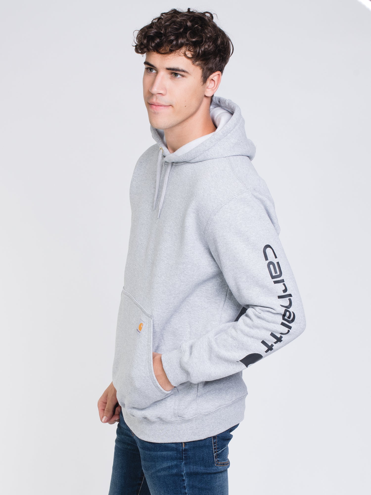 Carhartt Men's Sleeve Pullover Hoodie - Heavyweight Cotton Fleece Sweatshirt for Work & Outdoor Activities