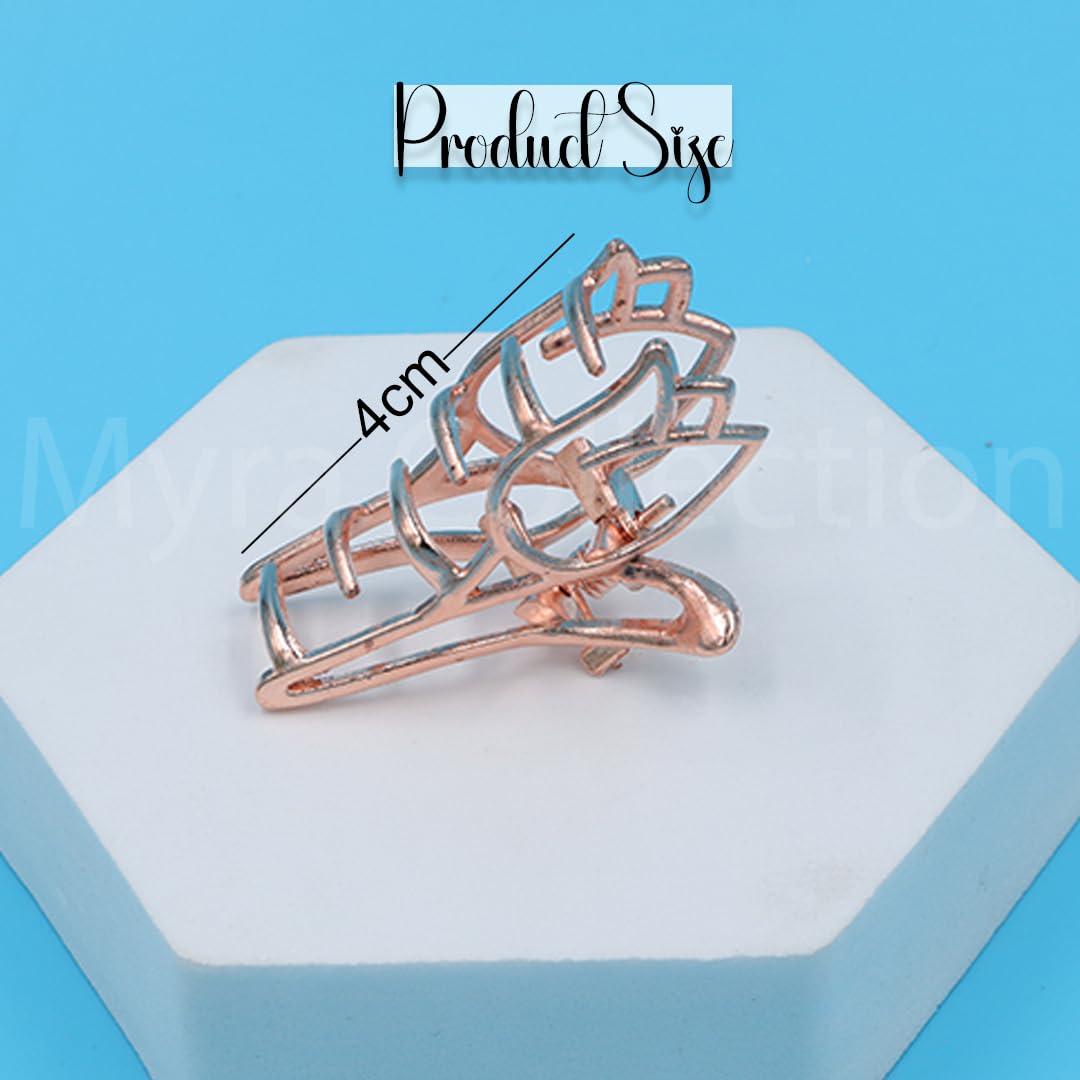 Myra Collection 6-Piece Rose Gold Hair Claw Barrettes & Jaw Clips - Hair Accessories for Women & Girls - Perfect for School, Work, Parties & Everyday Styling