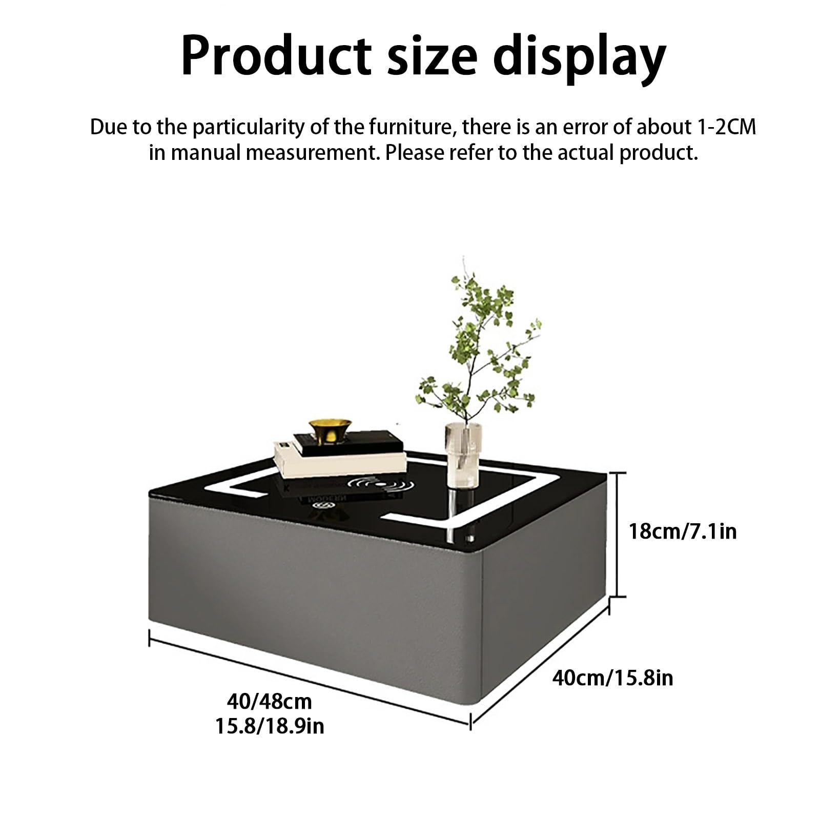 Multifunctional Floating Smart Bedside Table with LED Light & Wireless Charging, Storage Drawers & Tempered Glass Top - Modern Nightstand for Bedroom, Living Room, Office (Black/White) - Perfect for Small Spaces, Reading, Charging Devices & Organizing Essentials