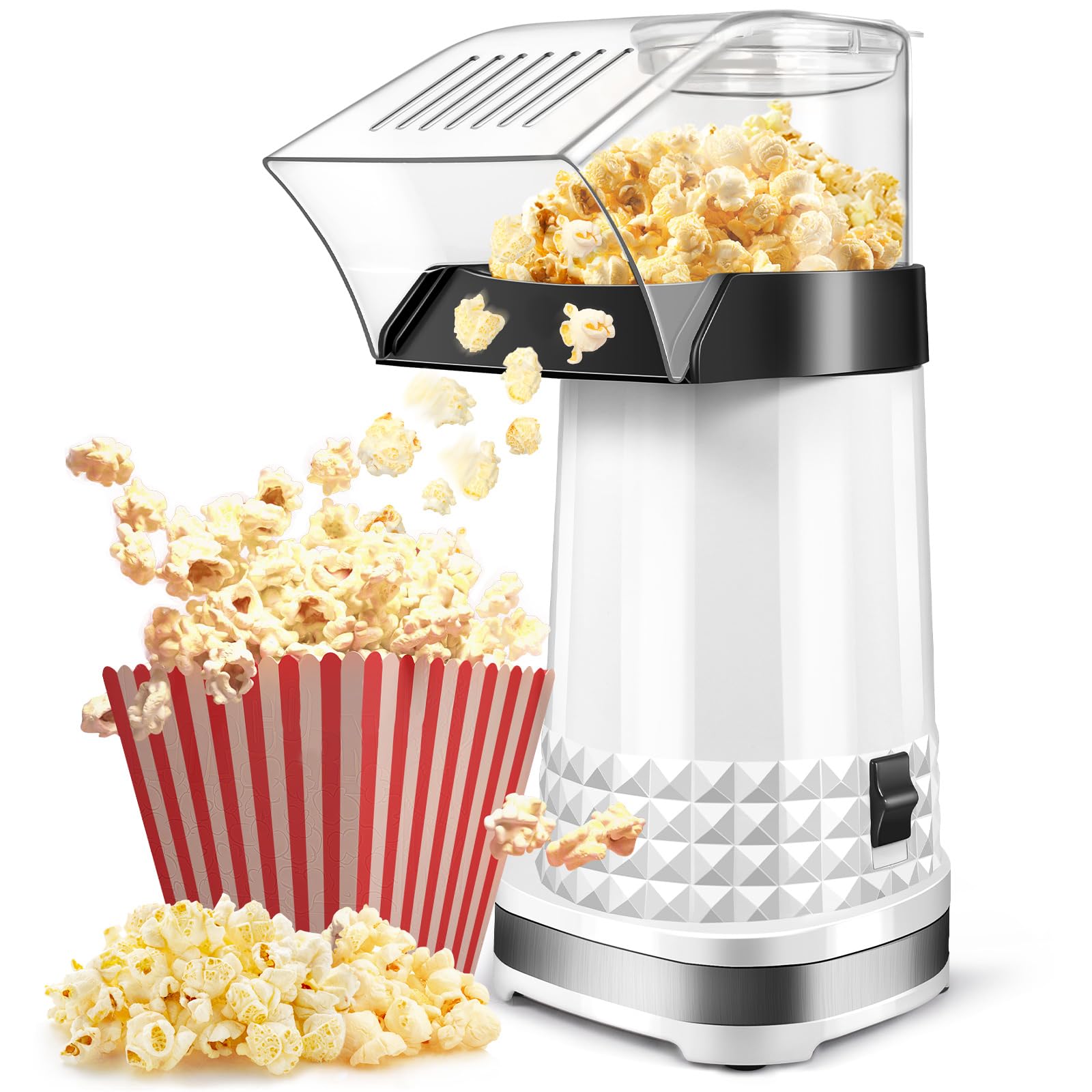1200W Fast Electric Hot Air Popcorn Maker Machine - 4.5 Quart Capacity, ETL Certified & BPA-Free, Includes Measuring Cup - Perfect for Movie Nights, Family Gatherings, Kids Parties, and Healthy Snacking at Home