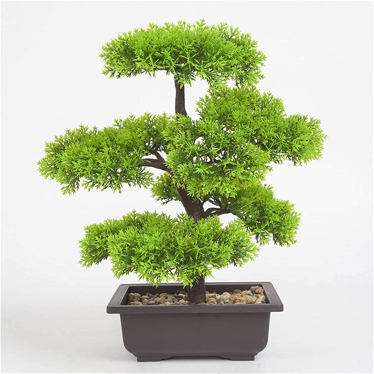 Artificial Pine Bonsai Tree - Realistic Fake Green Plant for Indoor & Outdoor Decor | Office & Home Decoration | Perfect for Living Room, Desk, Patio & Garden