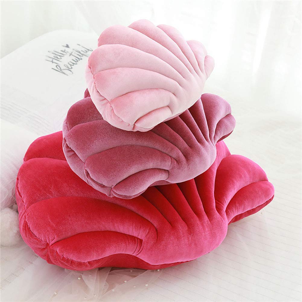 Soft Velvet Seashell Throw Pillows for Bed, Couch & Home Office - Decorative Cotton Pillow Covers for Living Room, Sofa & Dorm Decor