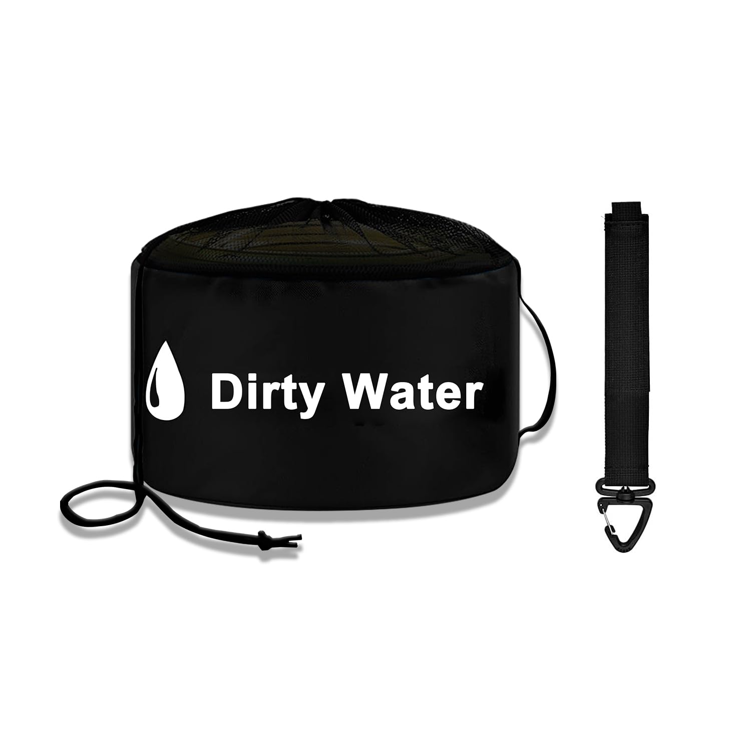 UNXMRFF 1 Pack Black Waterproof RV Hose Storage Bag with Drawstring Mesh Top - Heavy Duty Sewer Hose & Electrical Cord Organizer for Campers, Trailers & Motorhomes | Perfect for Outdoor Travel, RV Trips & Camping Gear Storage