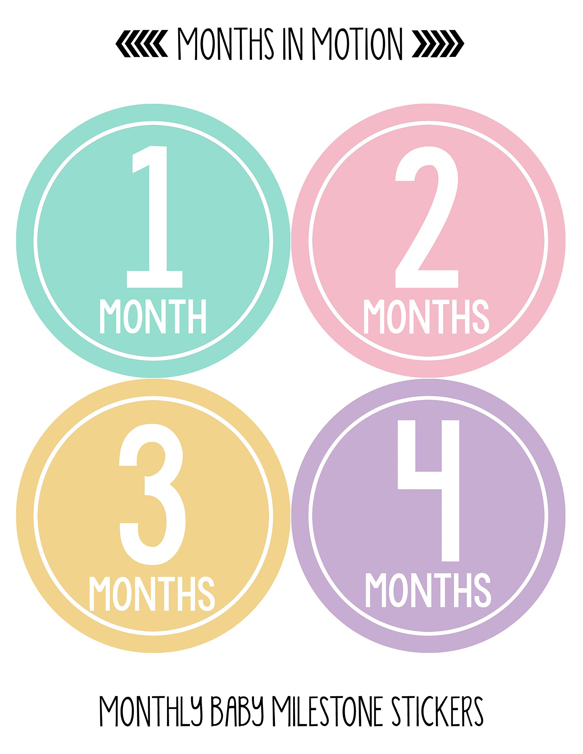 Baby Girl Milestone Stickers - Newborn Monthly Belly Stickers for Photo Shoots