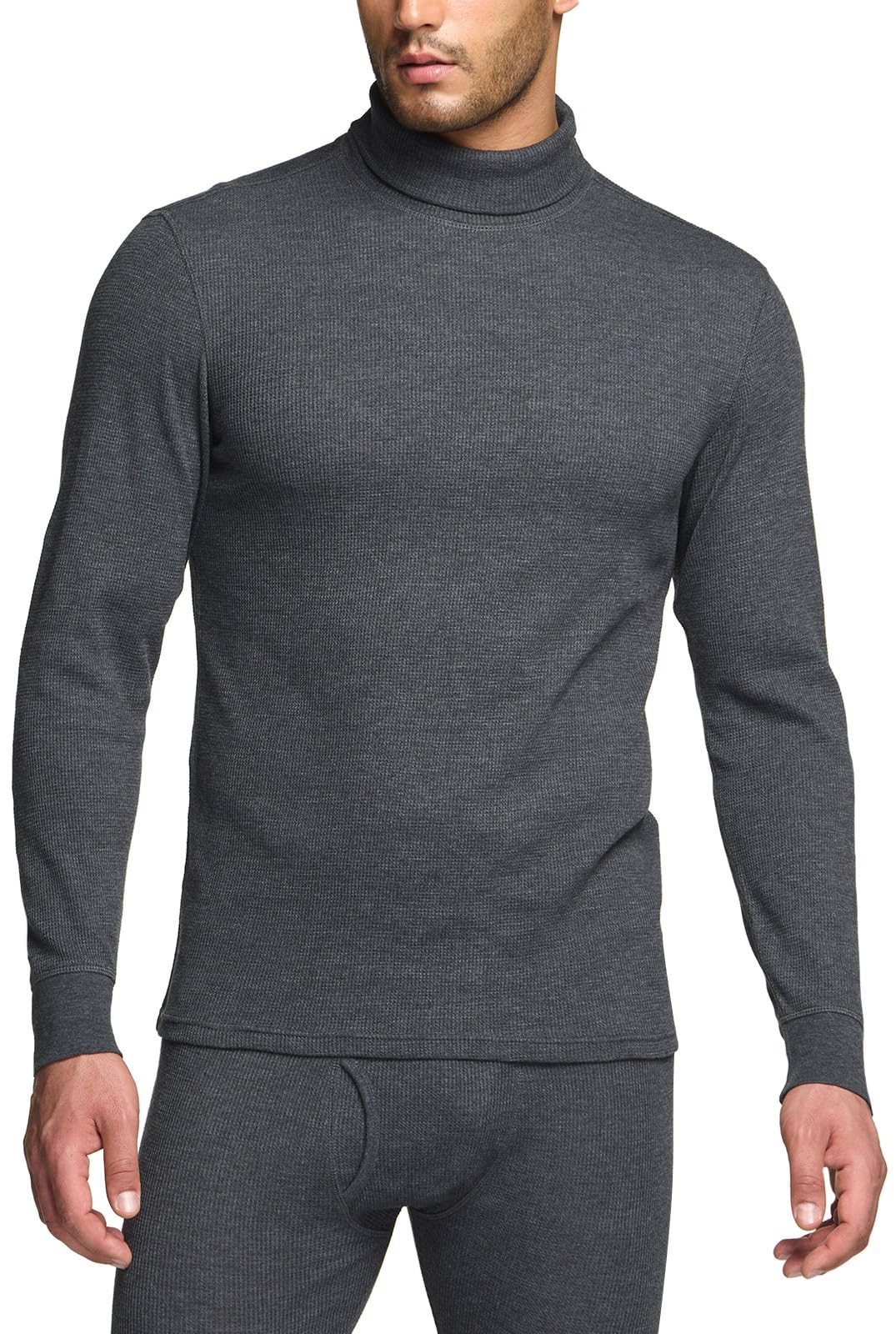 CQR Men's Thermal Underwear Long Sleeve Shirt - Midweight Waffle Knit Base Layer for Winter & Cold Weather - Ideal for Skiing, Hiking, and Outdoor Activities
