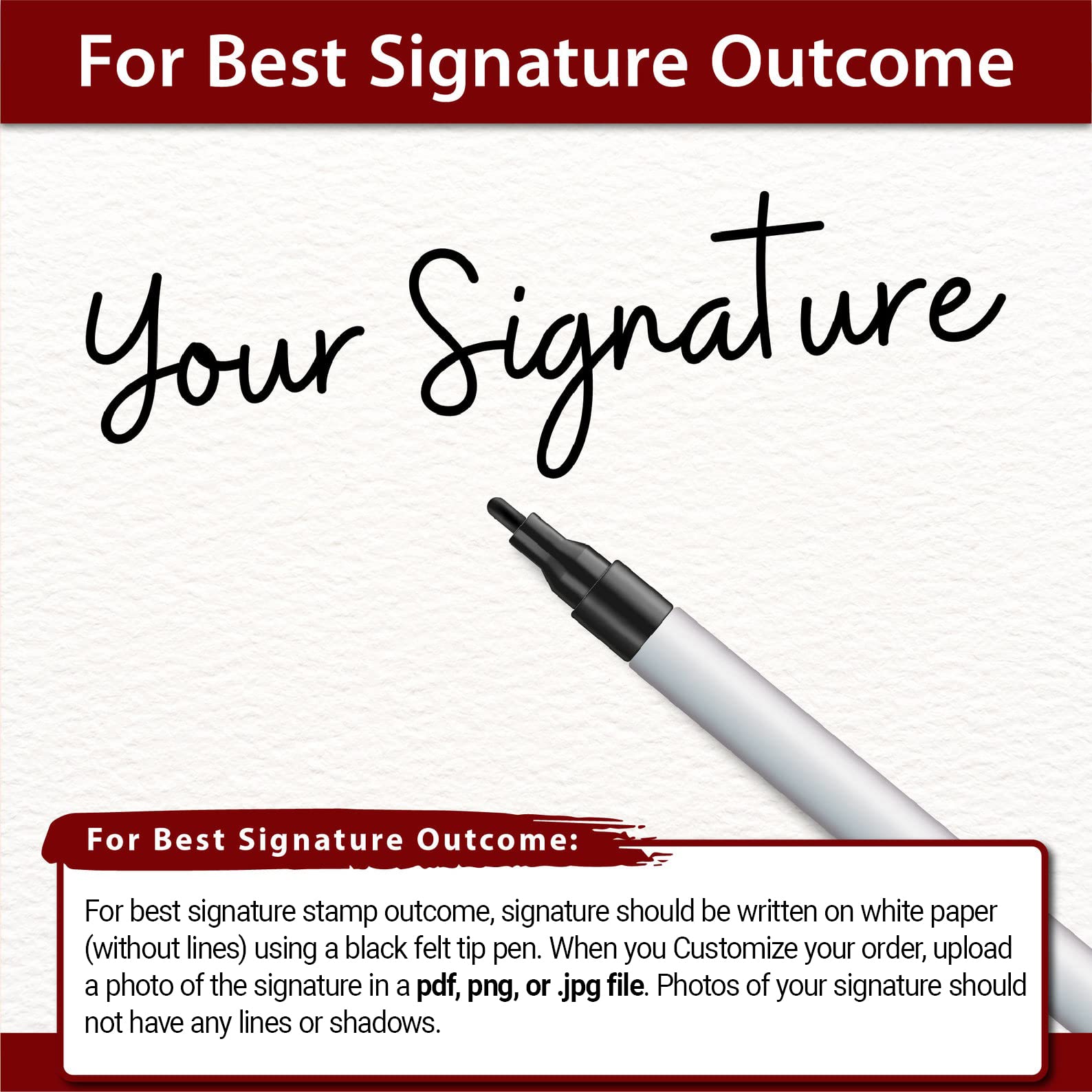 Custom Self-Inking Signature Stamp - Personalized with Your Own Design (Red Ink) | Perfect for Documents, Contracts & Business Paperwork