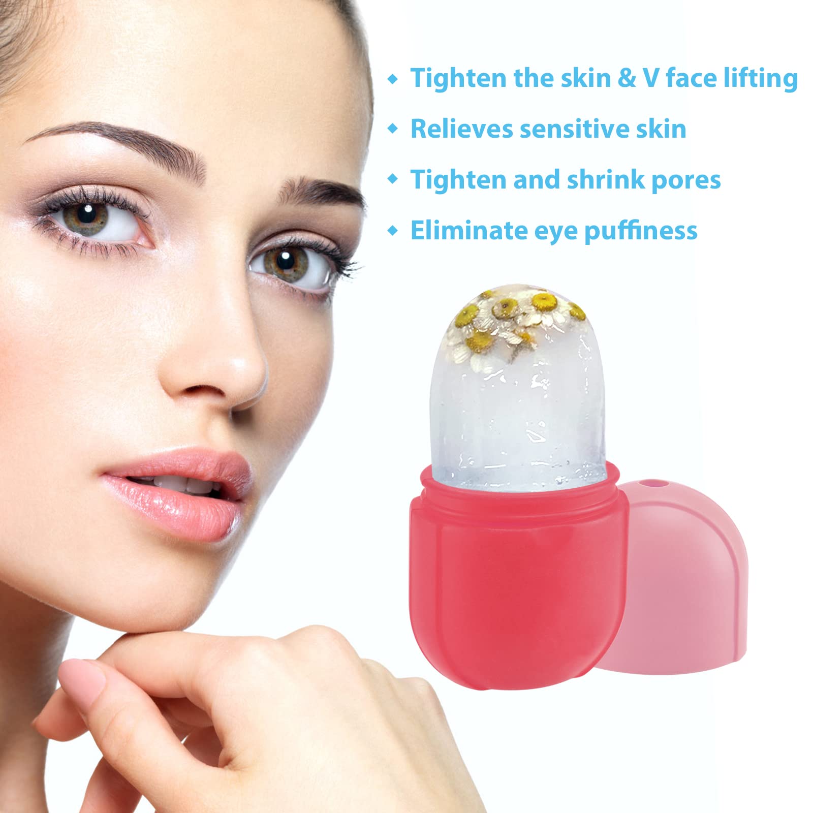 Reusable Ice Face Roller for Skin Care & Puffiness Relief - Cooling Facial Massager for Eyes & Face, Silicone Ice Stick & Ice Mould Beauty Tool - Perfect Gift for Women | Use for Morning Routine, Post-Workout Recovery & Spa Treatments