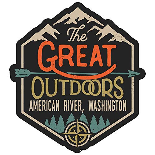 American River Washington The Great Outdoors Design 4-Inch Fridge Magnet - Collectible Souvenir for Travel Enthusiasts & Home Decor