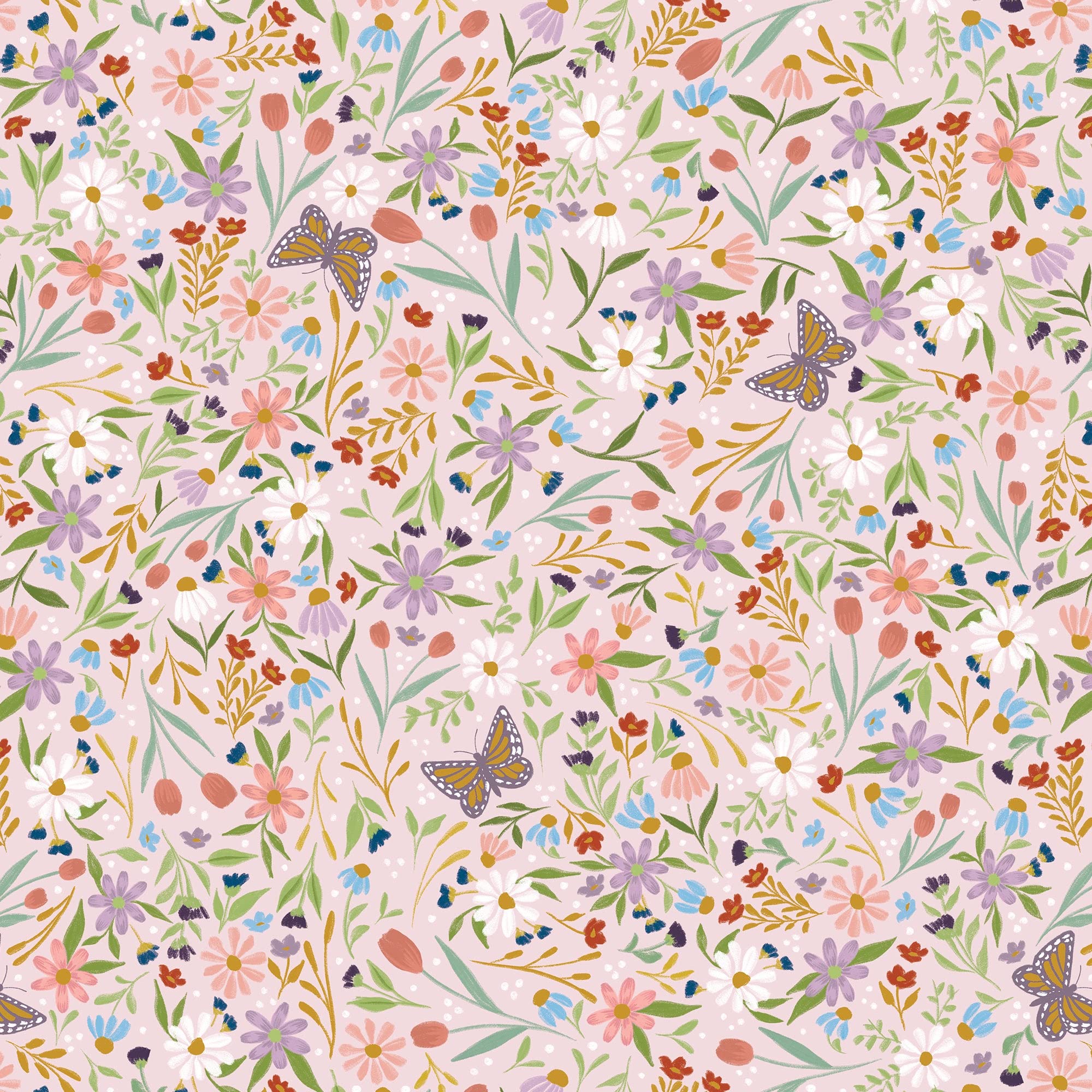 Jillson Roberts Bulk Gift Wrap - 208 Feet x 24 Inches Delicate Floral Design Wrapping Paper (1/4 Ream) for Everyday Gifts, Parties & Holiday Presents | Perfect for Birthdays, Weddings & Corporate Events
