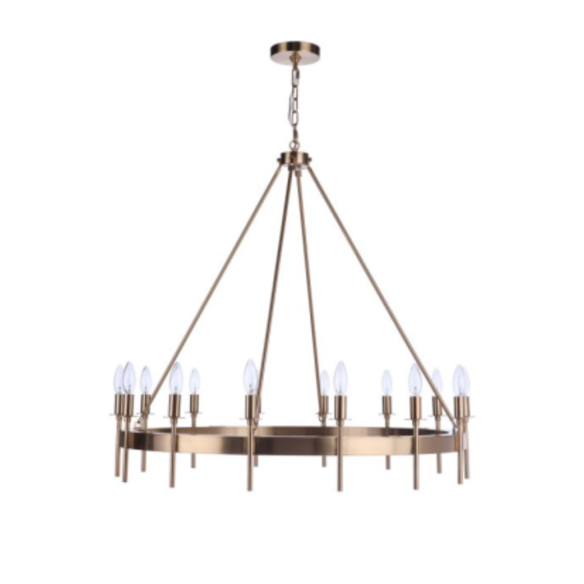 Craftmade Larrson 14-Light Chandelier in Satin Brass - Elegant Dining Room & Foyer Lighting Fixture for Modern Homes