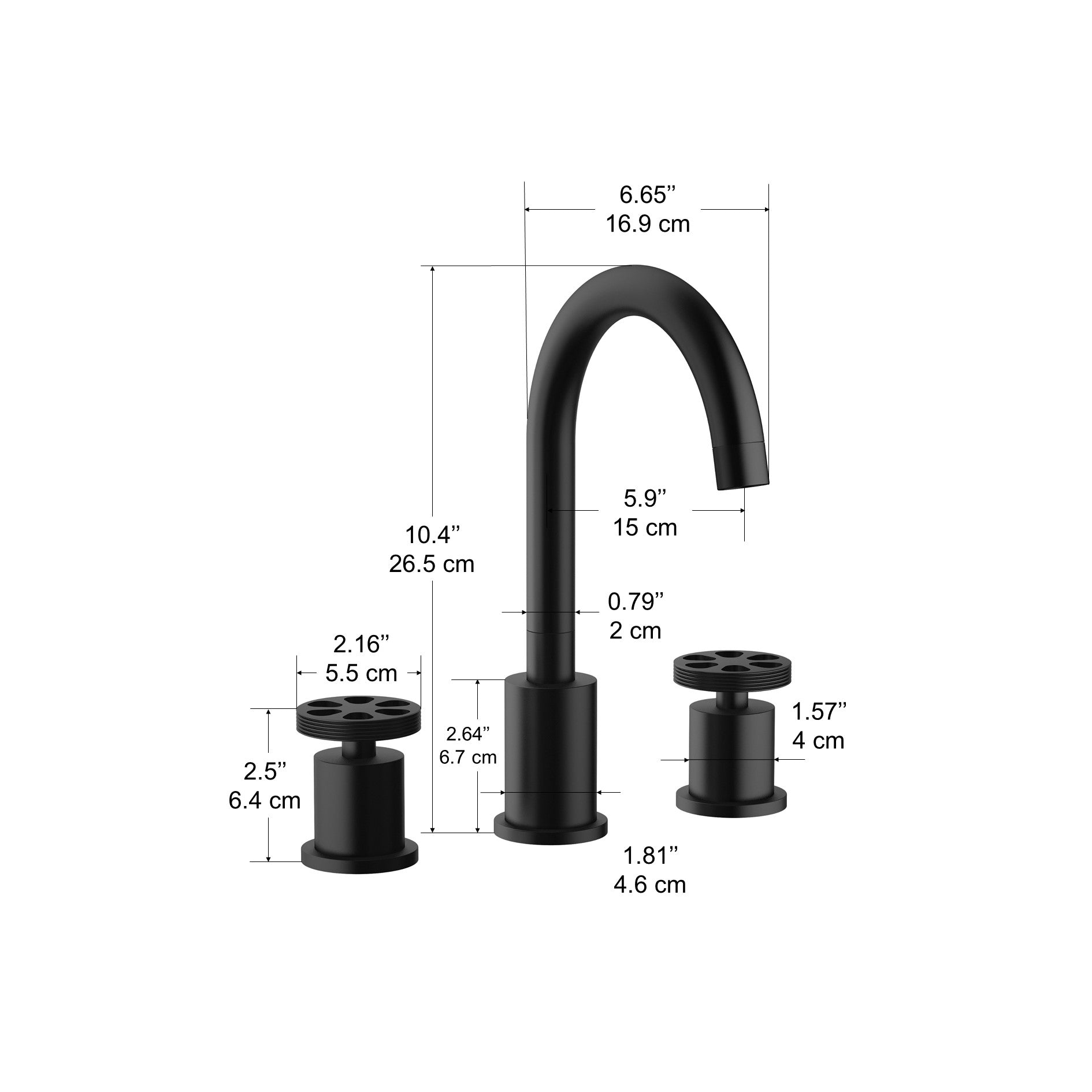 Ancona Nova Series Matte Black Widespread Bathroom Faucet - Modern Sink Faucet for Bathroom Vanity, Powder Room & Guest Bath Installation