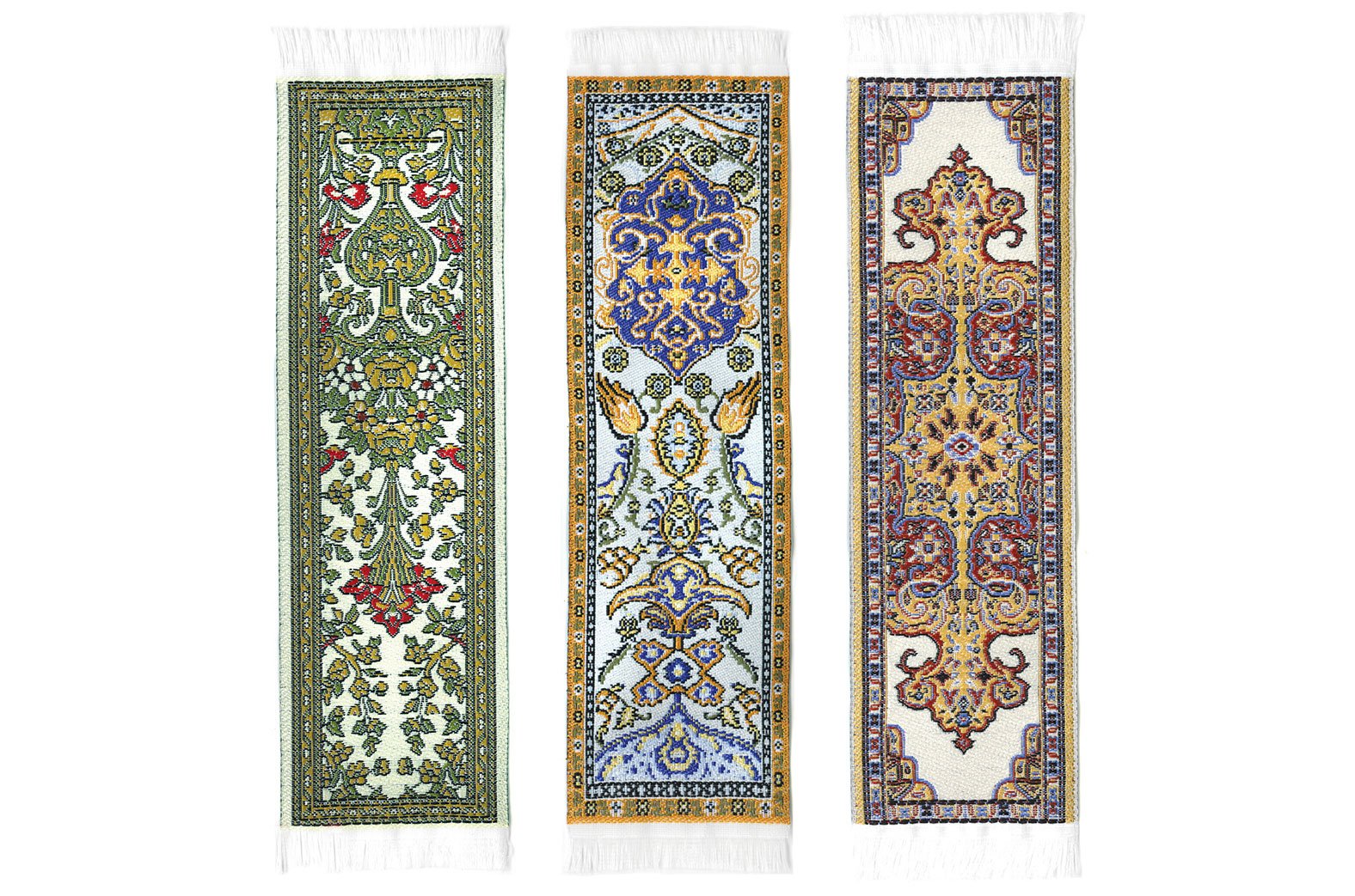 Authentic Woven Oriental Carpet Bookmarks - Red Kayseri Handmade Cloth Bookmarks - Elegant Gift for Men, Women, Teachers & Librarians - Perfect for Reading, Book Lovers & Home Decor