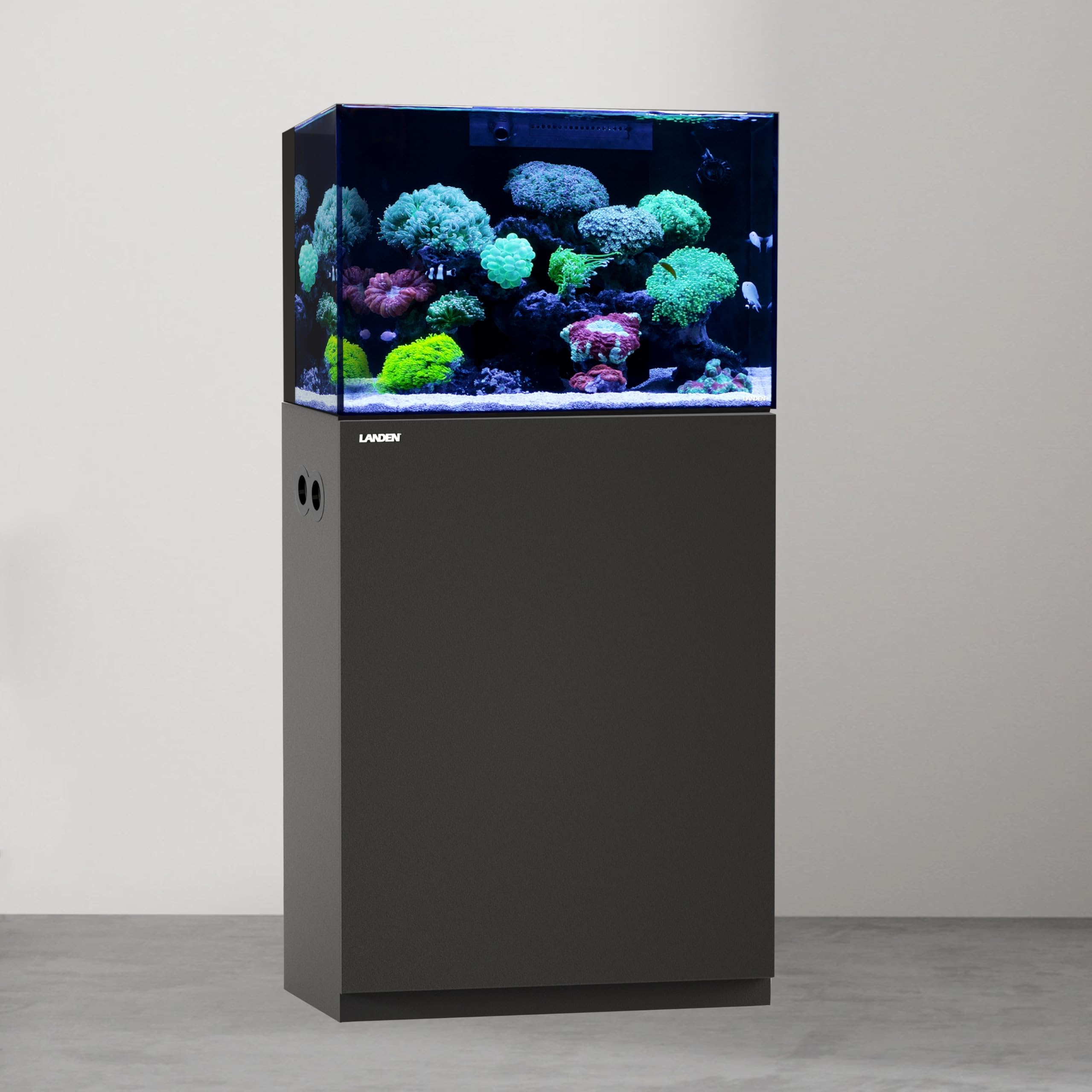 LANDEN 30 Gallon Aquarium Stand - Sturdy Wooden Fish Tank Cabinet for Freshwater & Saltwater Aquariums, Reptile Terrariums - Includes Nano Foam Leveling Mat - 23.6