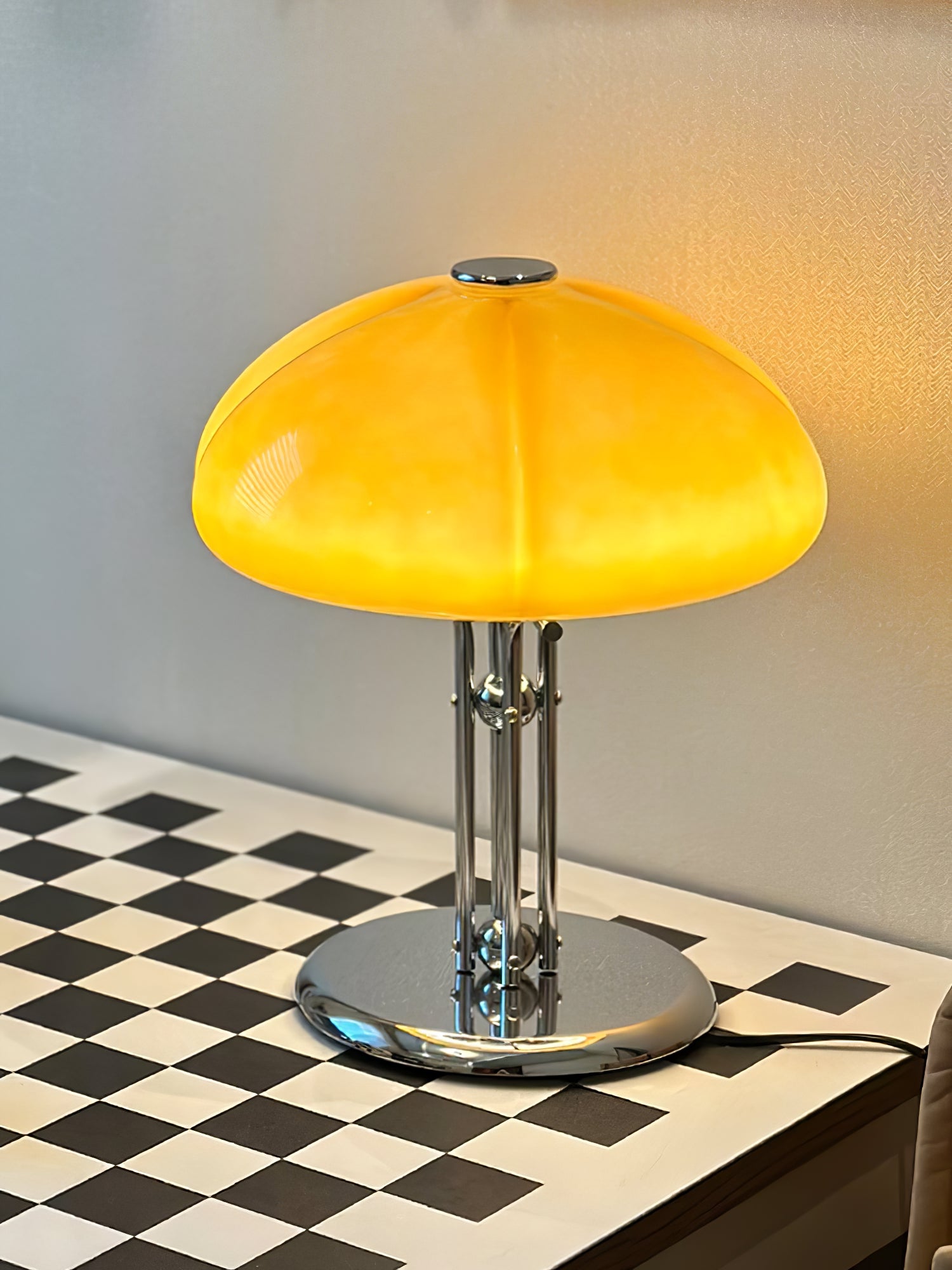 Modern Mushroom Bauhaus Table Lamp - Minimalist Design for Bedroom, Living Room & Office - Warm White LED Light for Cozy Ambience