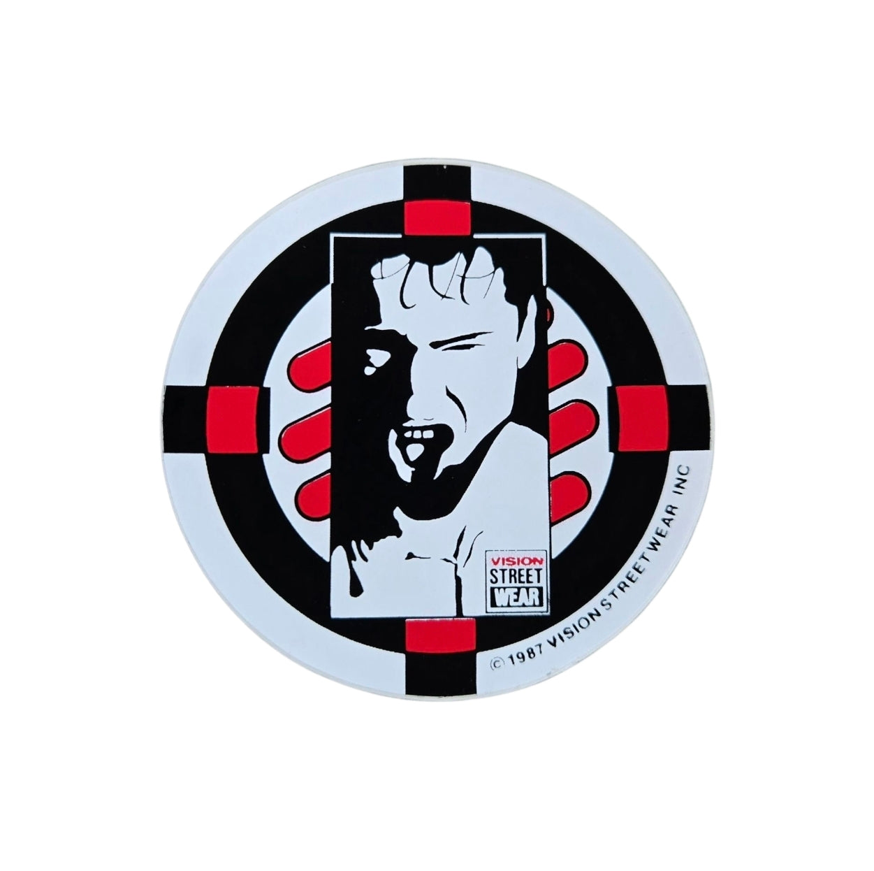 Vintage 80s Vision Street Wear Sticker - White - Perfect for Skateboards, Laptops & Water Bottles - Retro Skateboarding Decals