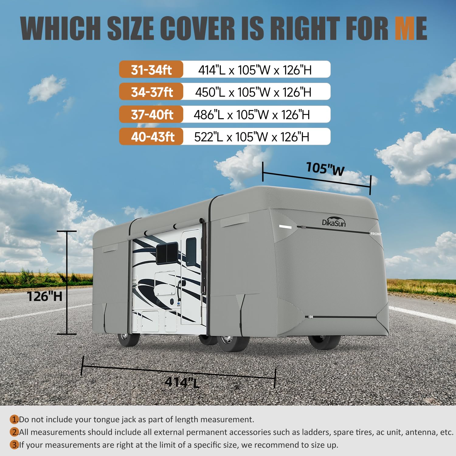Heavy Duty 7-Layer RV Cover for 31' to 34' Travel Trailers - Waterproof, UV Resistant, Rip Proof Motorhome Cover with Toy Hauler Protection | All-Weather Protection for Winter, Summer & Outdoor Storage